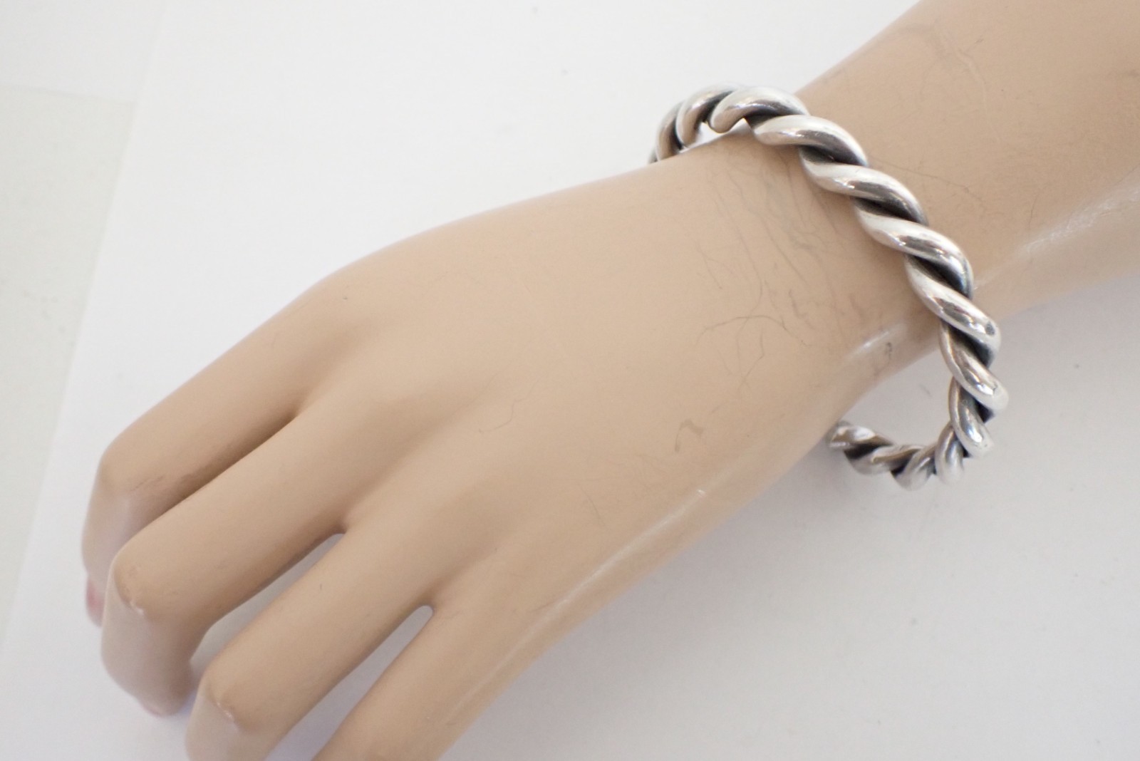 Vintage Sterling Silver Braided Twisted Cuff Bracelet 35 Grams