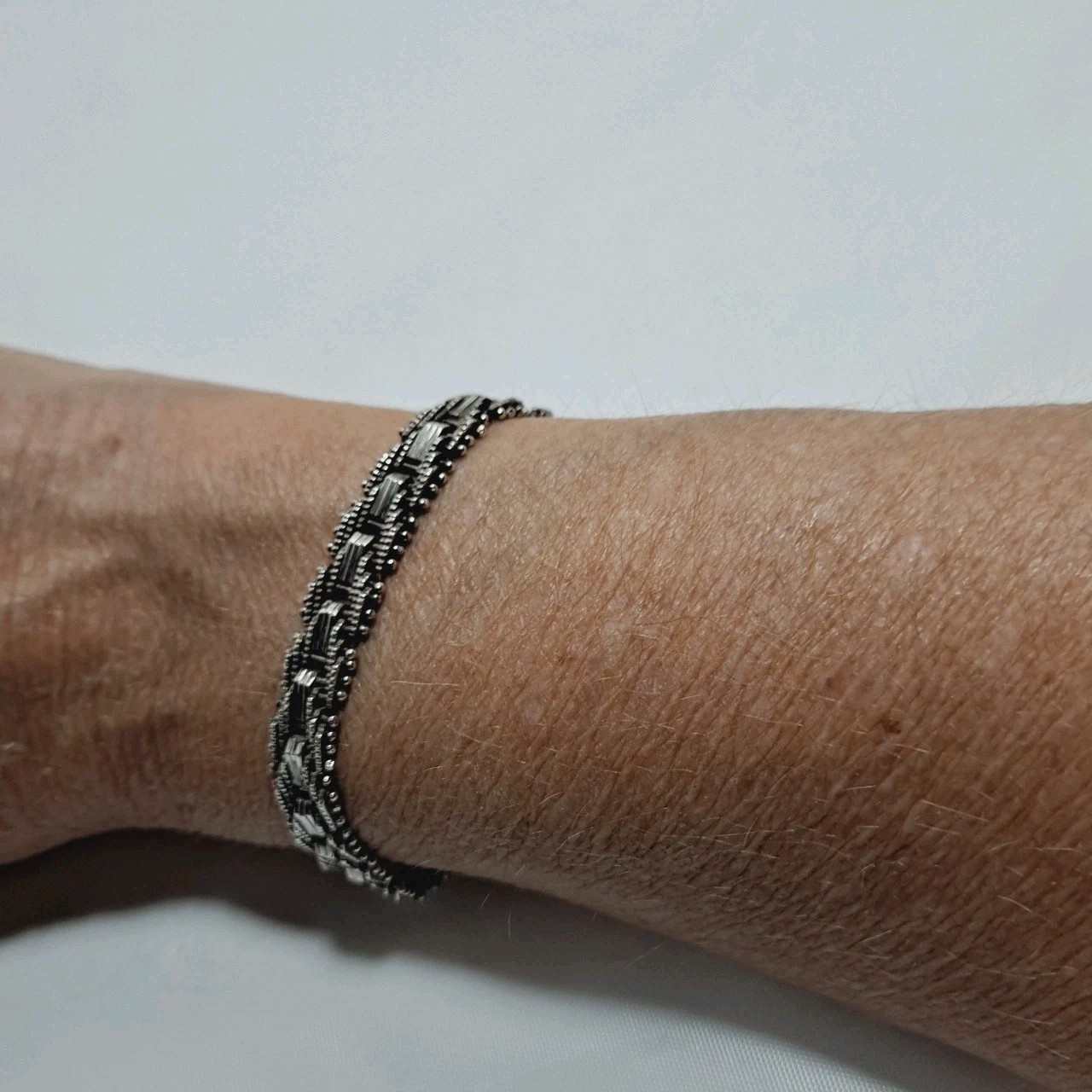 Vintage Taxco Mexico TJ-19 Sterling Silver Riccio Mesh Bracelet 7.5″ 19 Grams