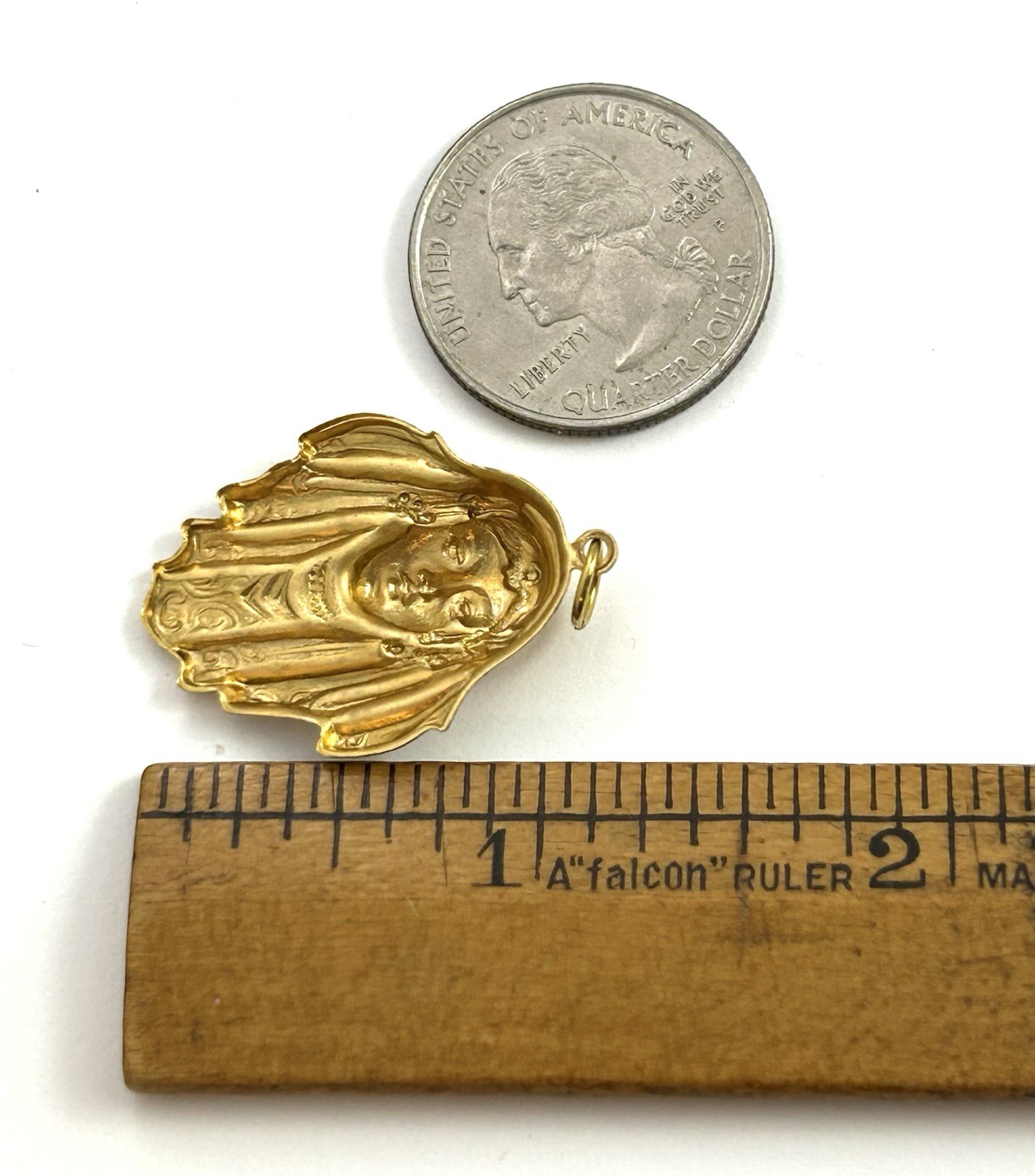Vintage Charm Art Deco Style Woman Pendant Brass Metal Stamping Vintage Jewelry