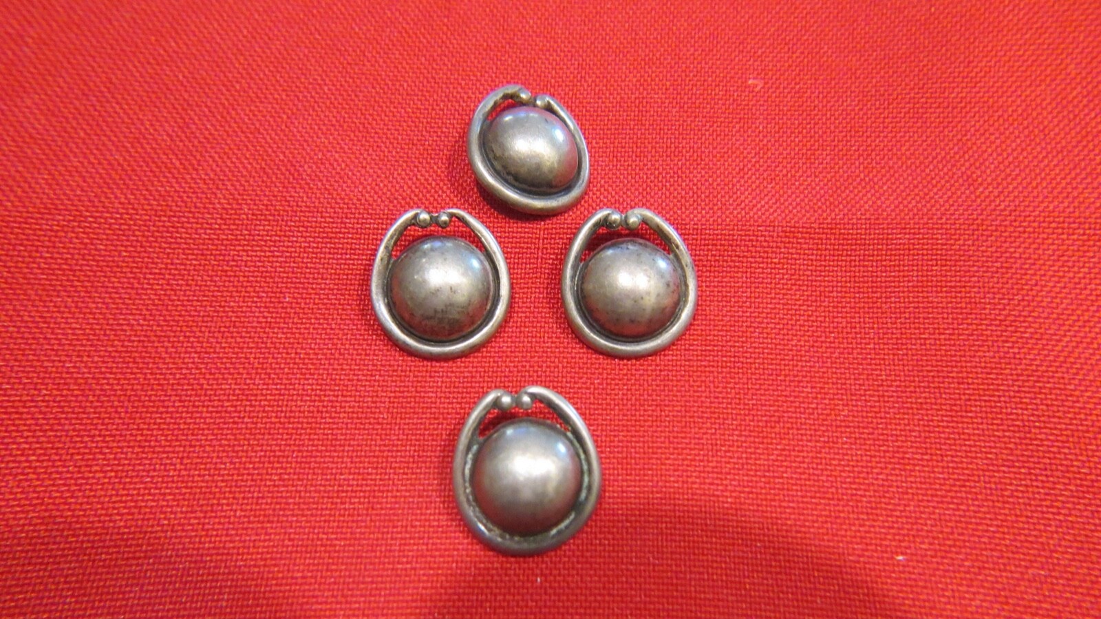 LOS CASTILLO TAXCO VINTAGE STERLING SILVER HALF DOME BUTTONS