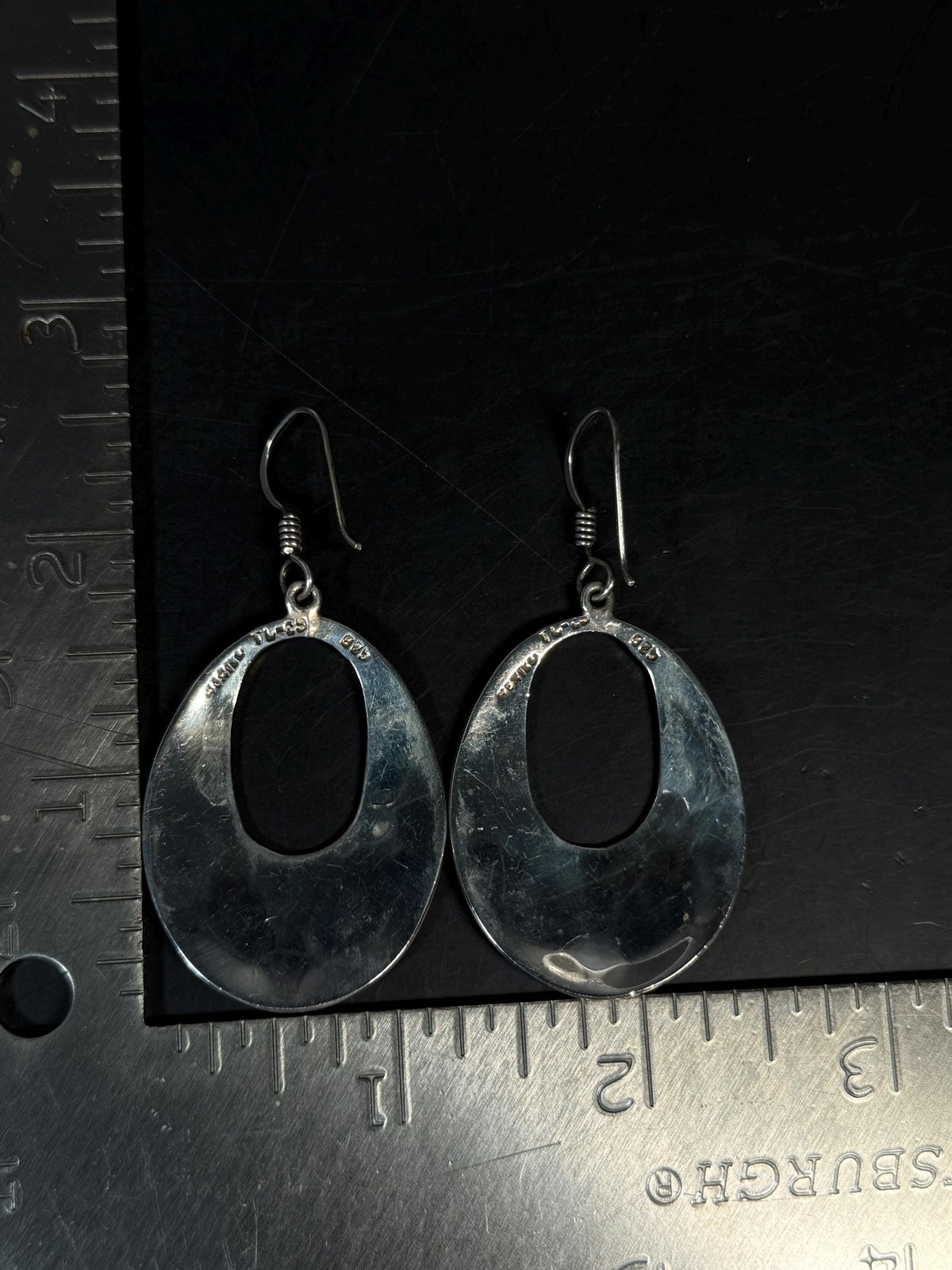 Taxco Sterling Silver Turquoise Chip Inlay Dangle Earrings TC-29