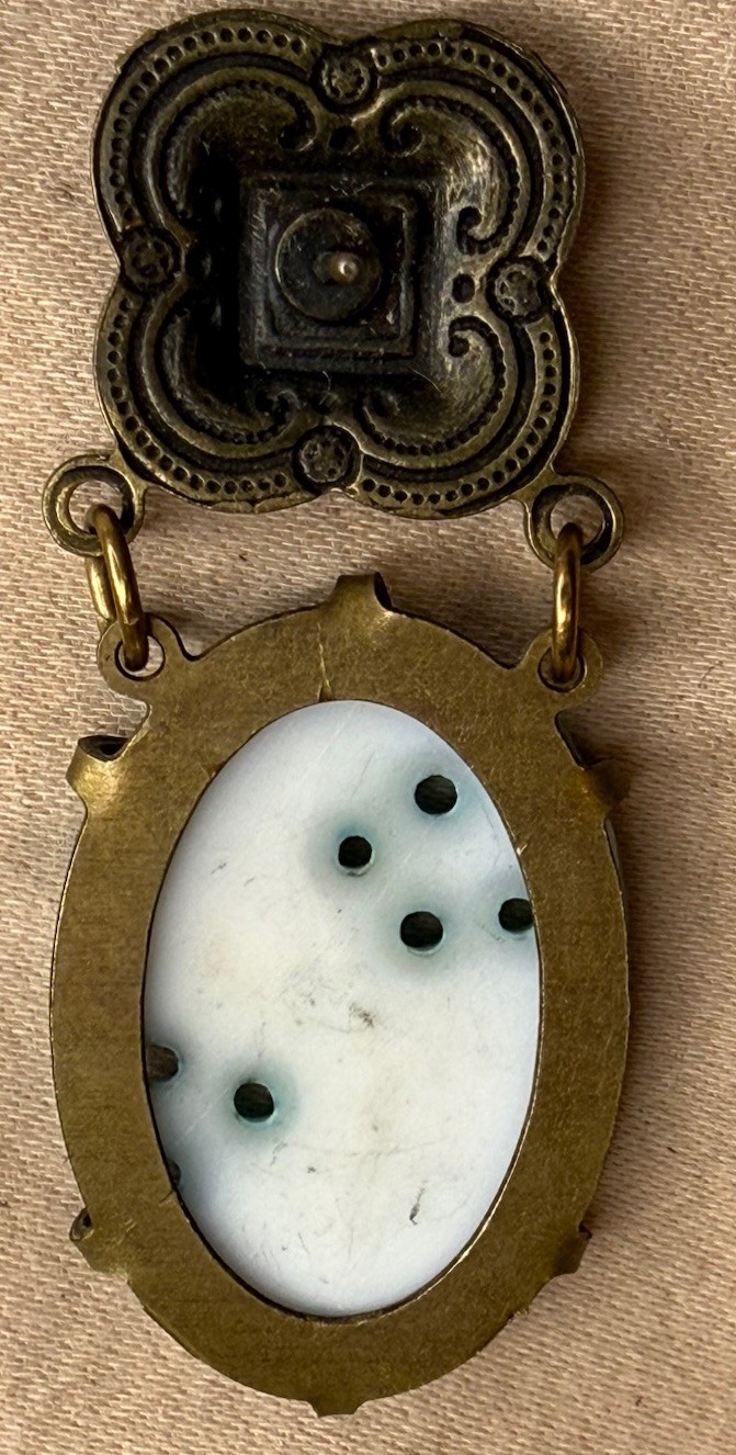 Vintage Glass Works Studio Carved Glass, Enamel , Crystals, Brass tone Earrings