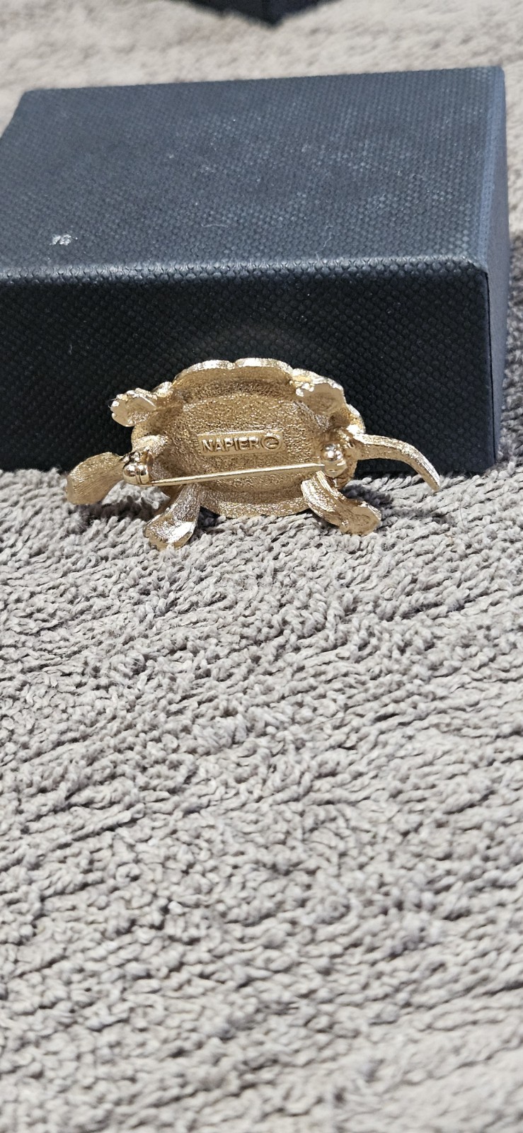 Napier Gold Tone Turtle Brooch