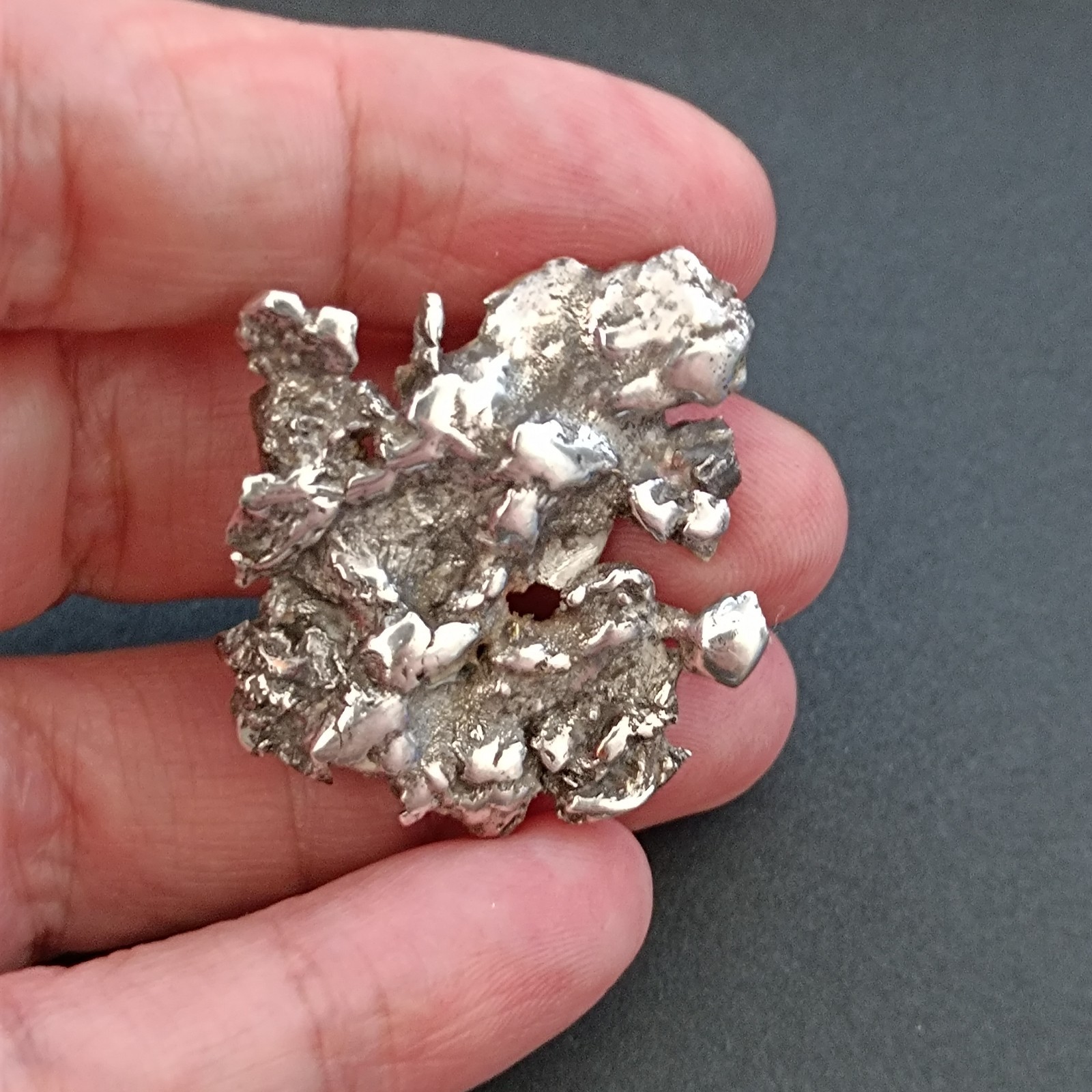 Brutalist Sterling Silver Brooch Modernist Abstract Sculptural Statement Artisan