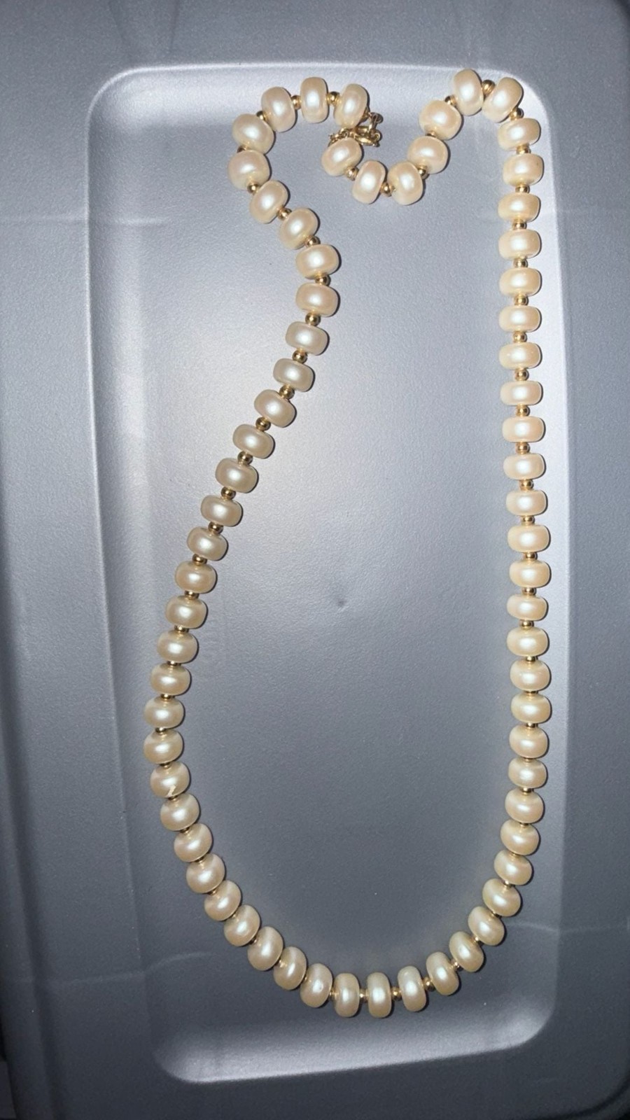 Vintage Napier Freshwater Pearl and Gold Tone Bead Necklace