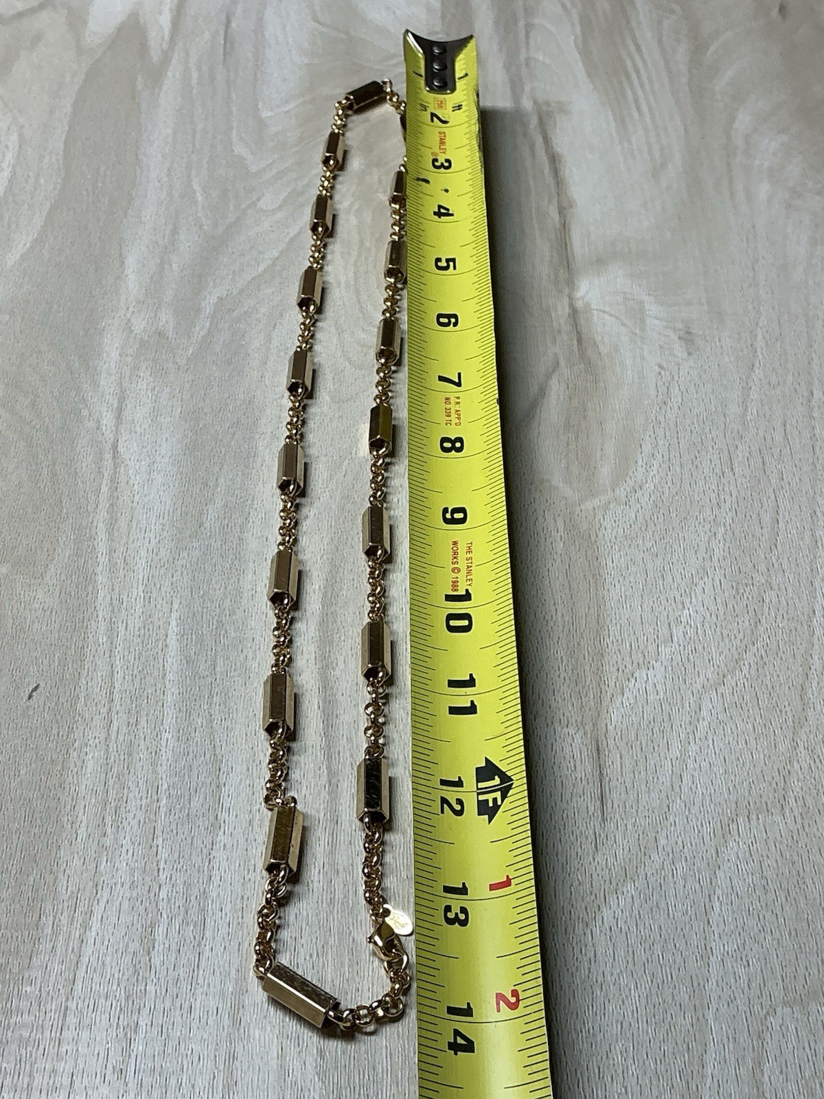 Vintage Monet Gold Tone Chunky bar link Chain Necklace 28″