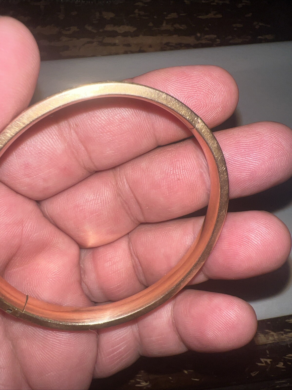 Vintage Victorian AAG 1/10 Rose gold Engraved Etched Bangle Bracelet READ