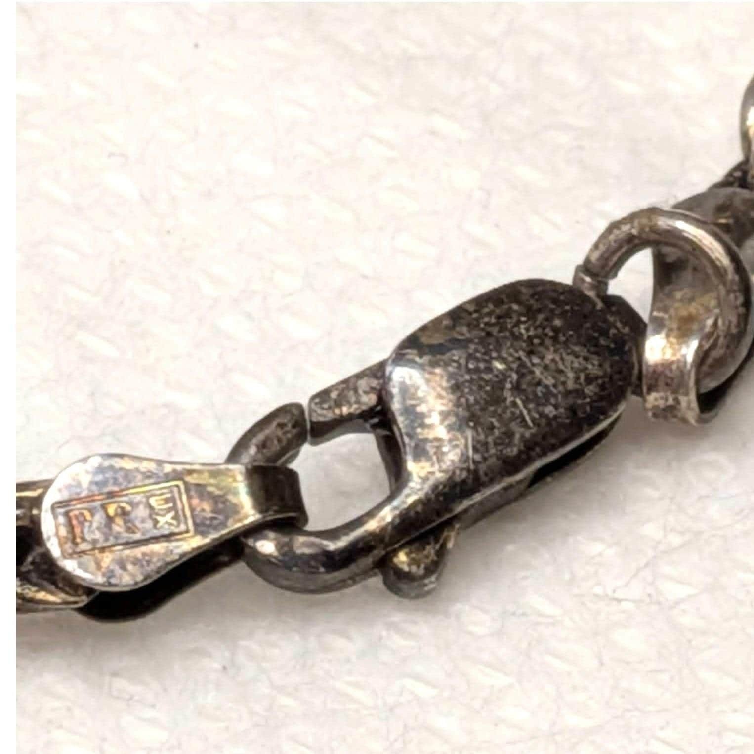 Vintage Italy 925 Sterling Silver Spiga Wheat Chain Bracelet Signed UX 7″