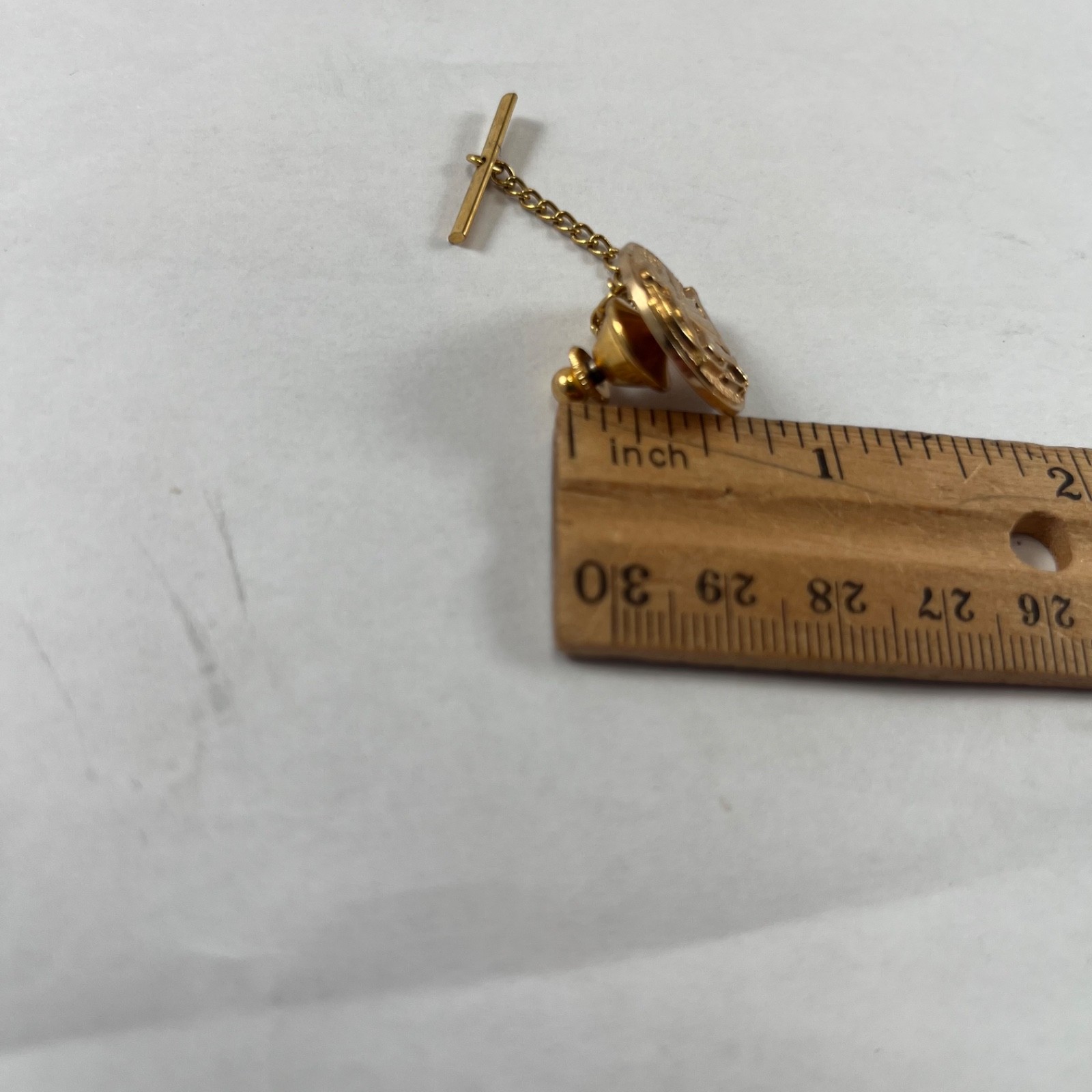 Vintage Anson Karatclad Sagittarius Archer Gold Plated Round Tie Tack Pin