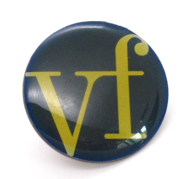 VF Sportswear Pin Yellow Letters Black Background Logo Lapel Pin
