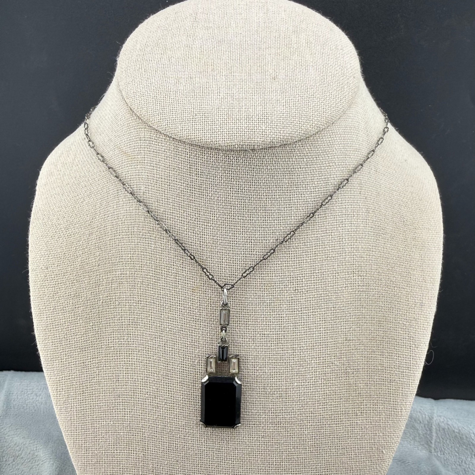 Vintage Sterling Silver Art Deco Necklace Titanic 16”