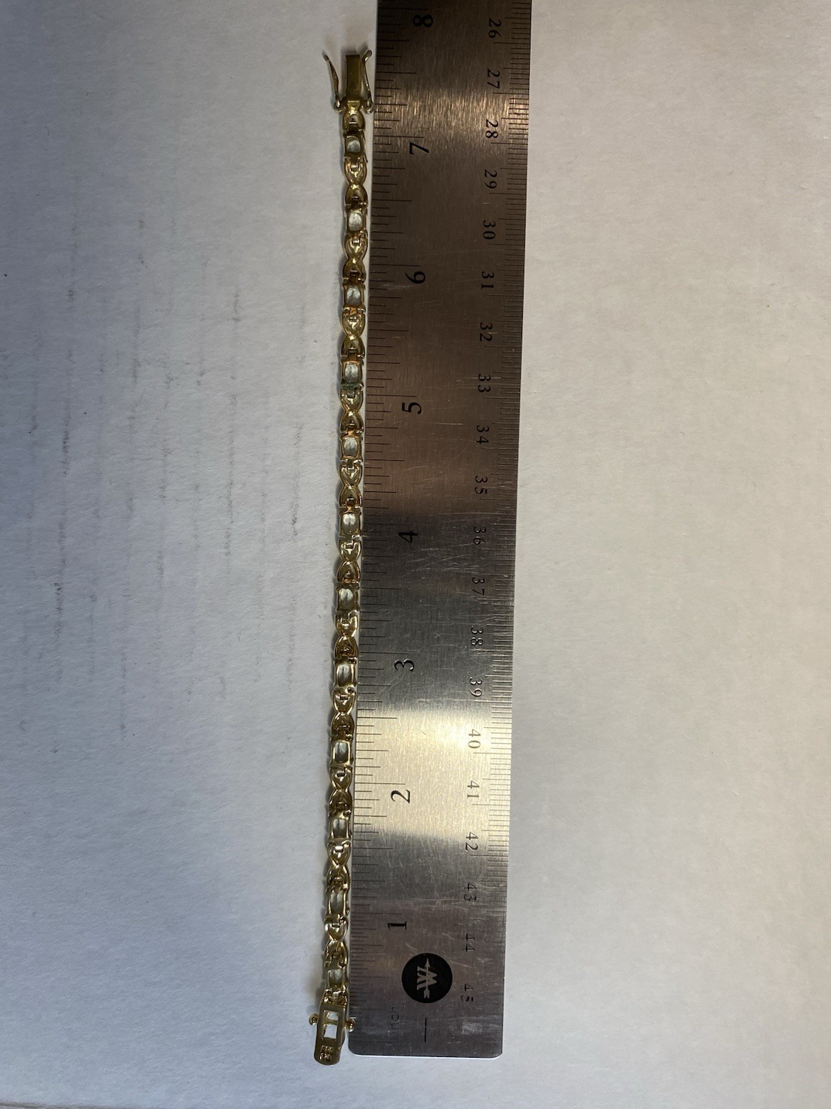 Vintage DBJ Gold Vermeil 925 Silver Blue Topaz CZ Tennis Bracelet 7.25″ Long