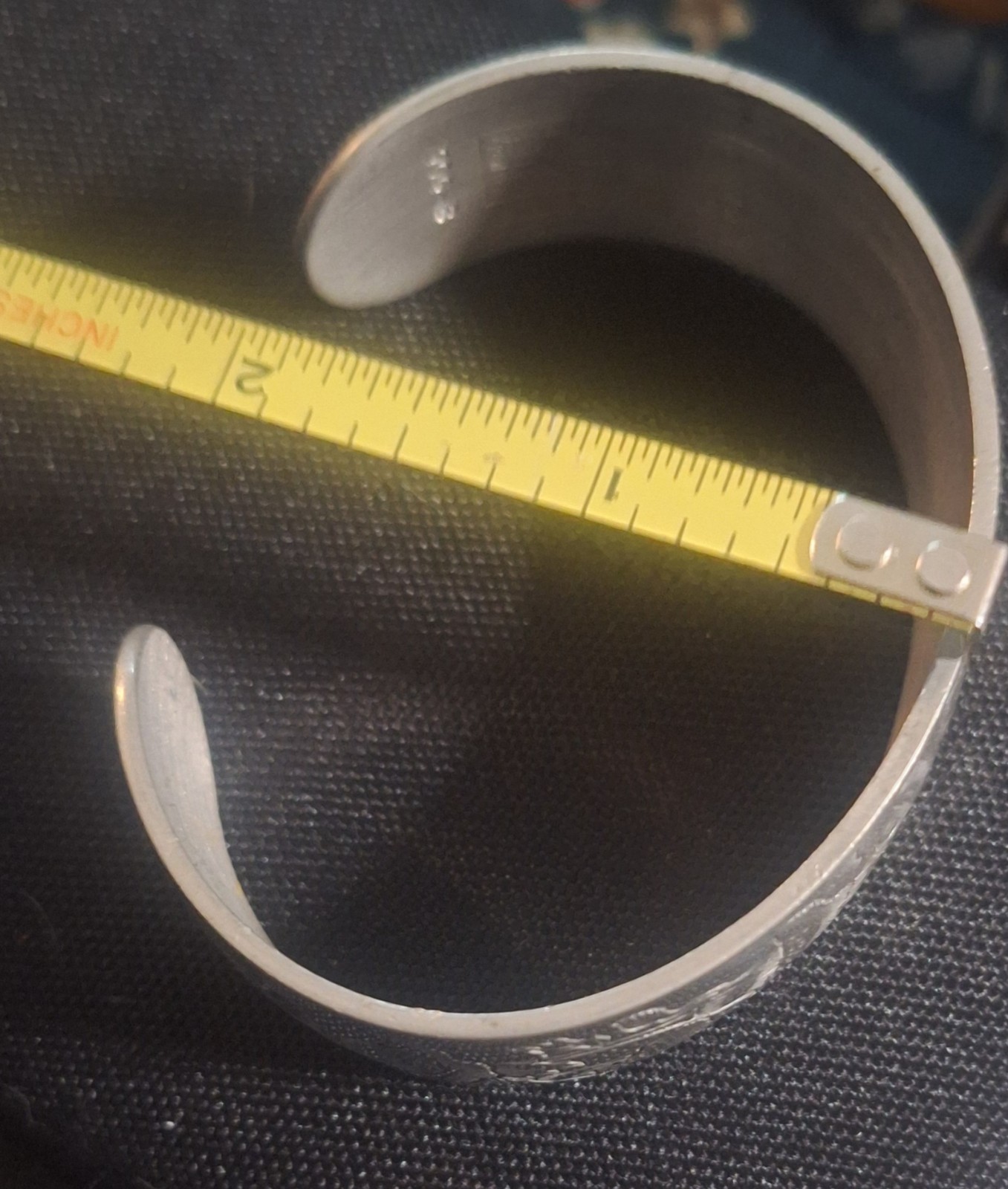 Wide Vintage Signed Kirk Pewter Poppy Poppies Flower Birthday Cuff Bracelet