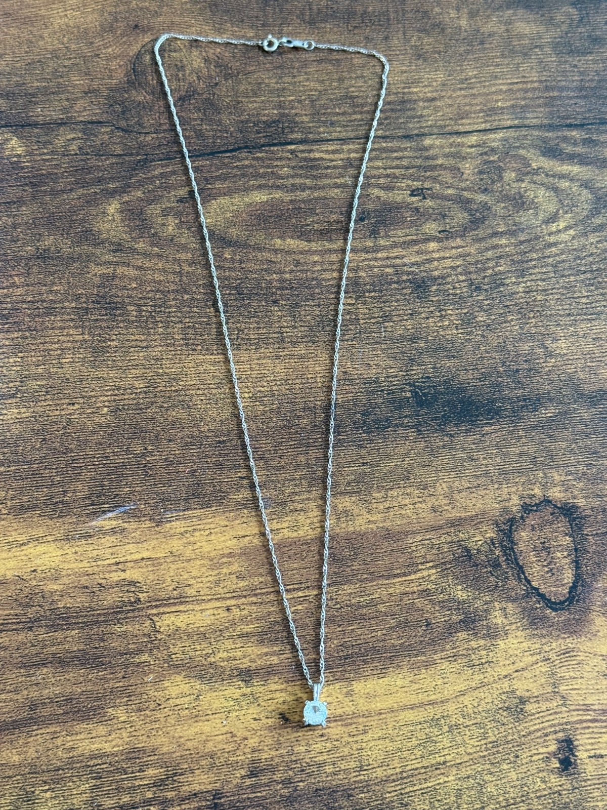 Vintage 1960s Iolite sterling pendant necklace on 20” fine sterling chain