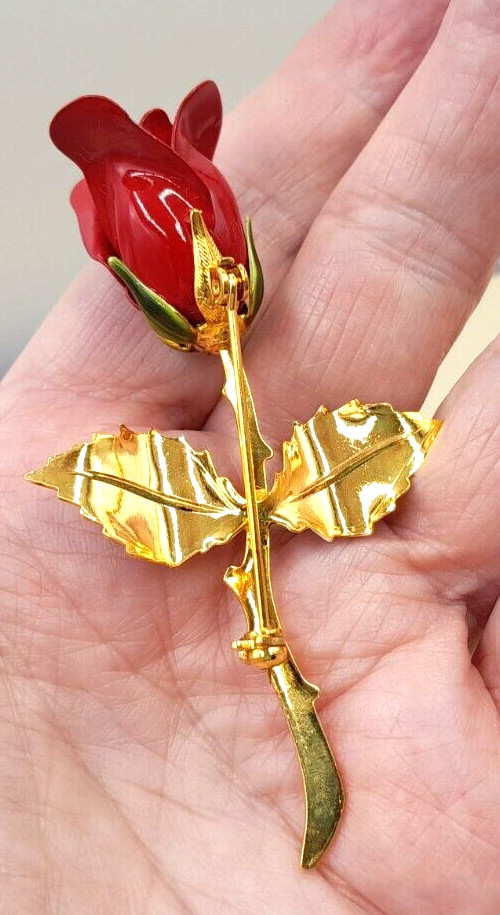 VTG TACOA Legend of the Christmas Rose Stunning 3″ Long Stem Rose Original Box