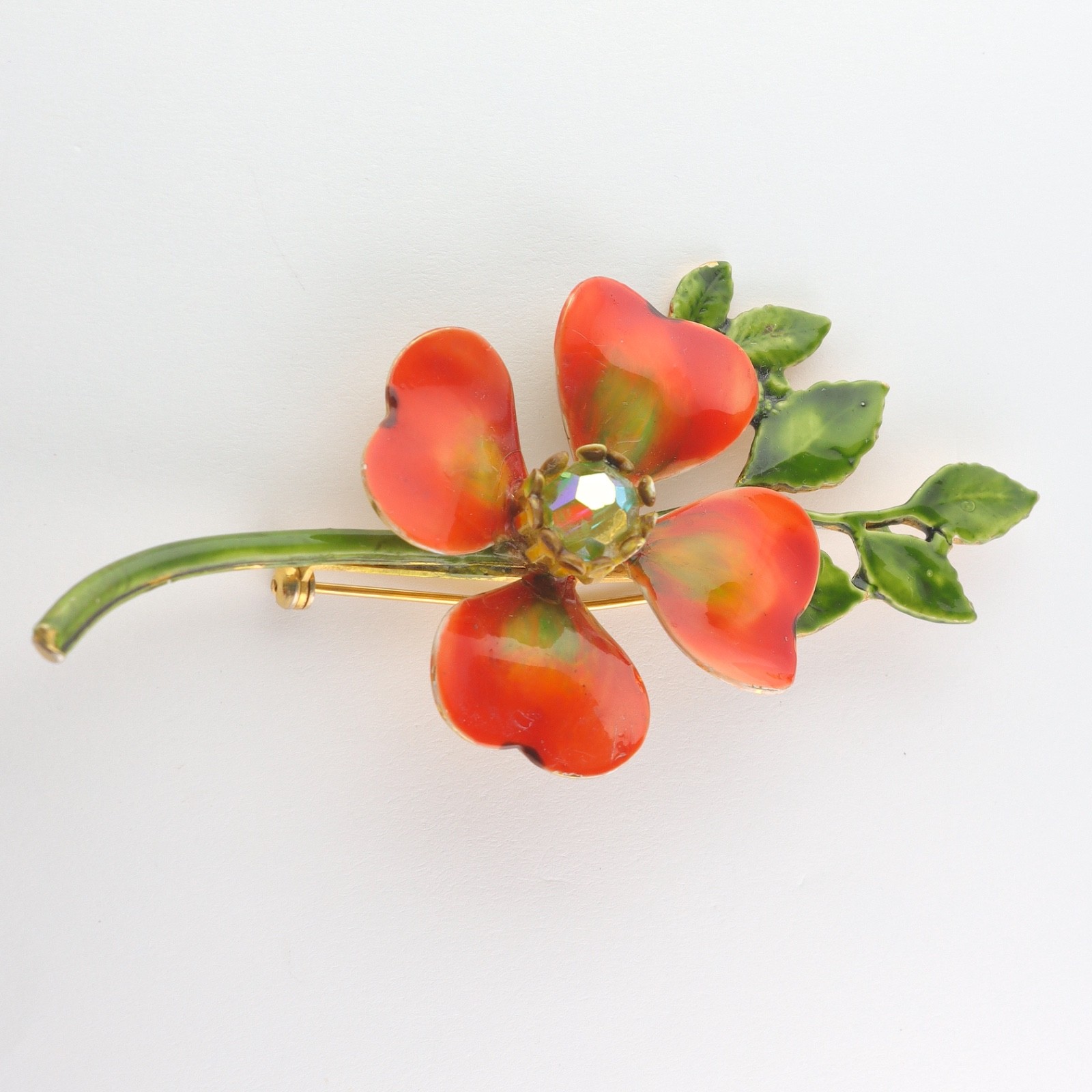 Vintage Original By Robert Enamel Metal Daisy Flower Brooch Pin – Gorgeous