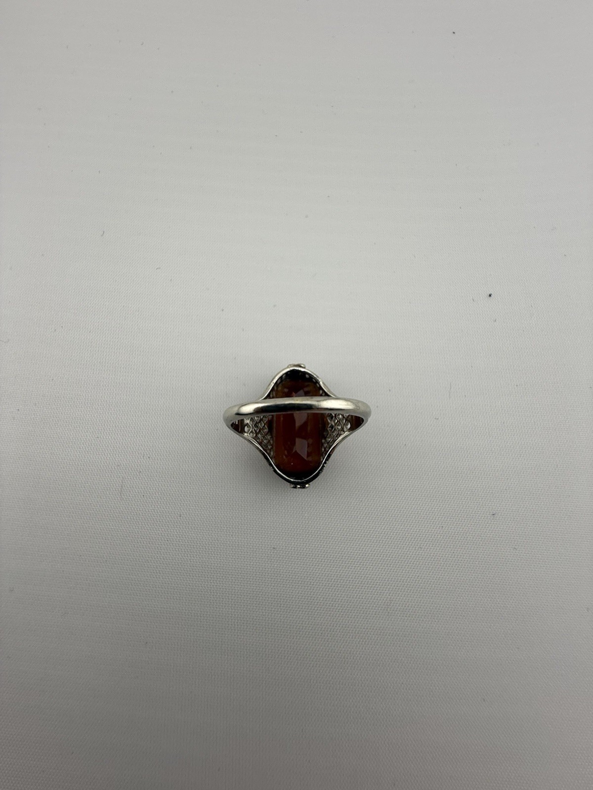 Art Deco Vintage Belais 10k Gold Ring Size 4.25 Brown Colored Set