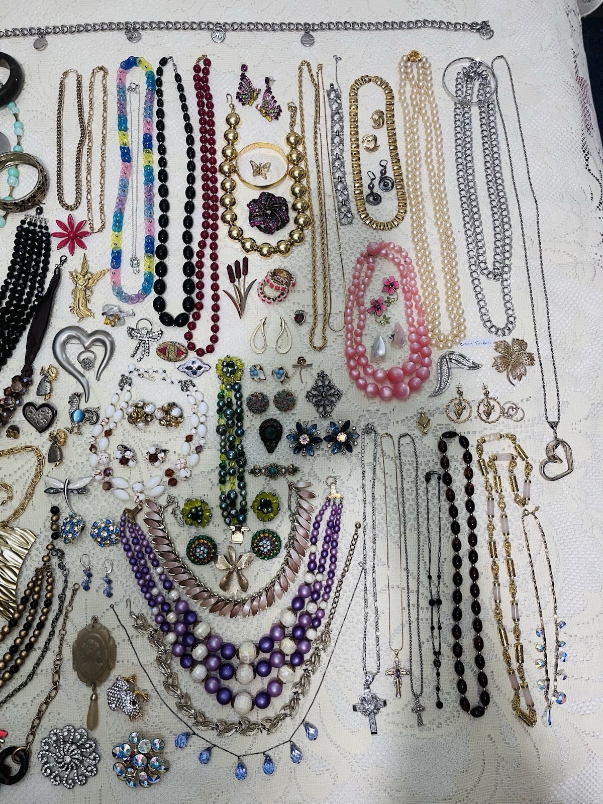 Mixed Lot Vintage Costume Rhinestone Jewelry Mod Retro Trifari Monet Renior