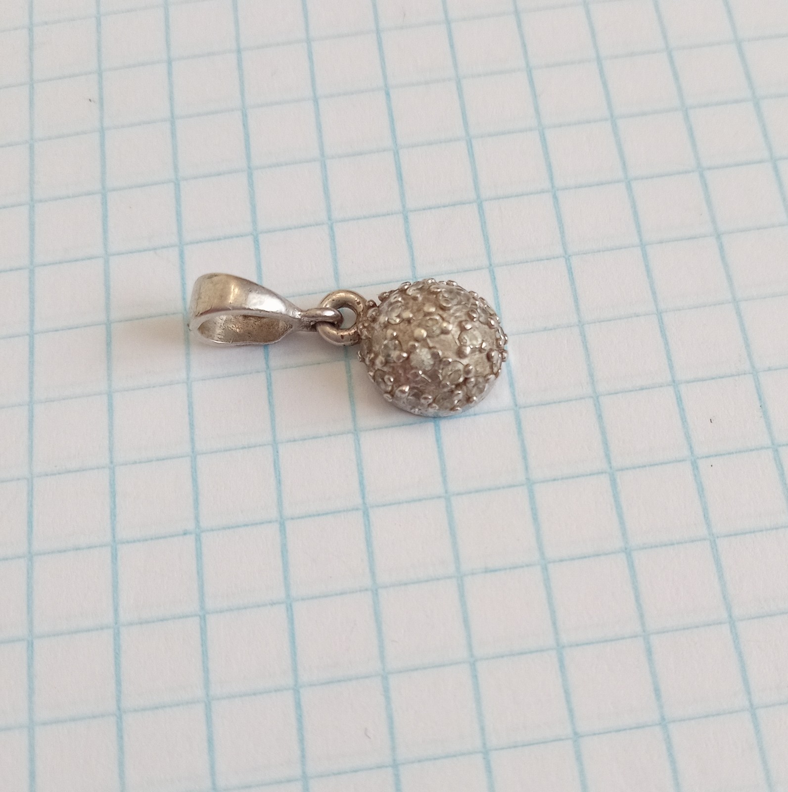 Vintage Beautiful Pendant White stones Sterling Silver 925 test Women’s Jewelry