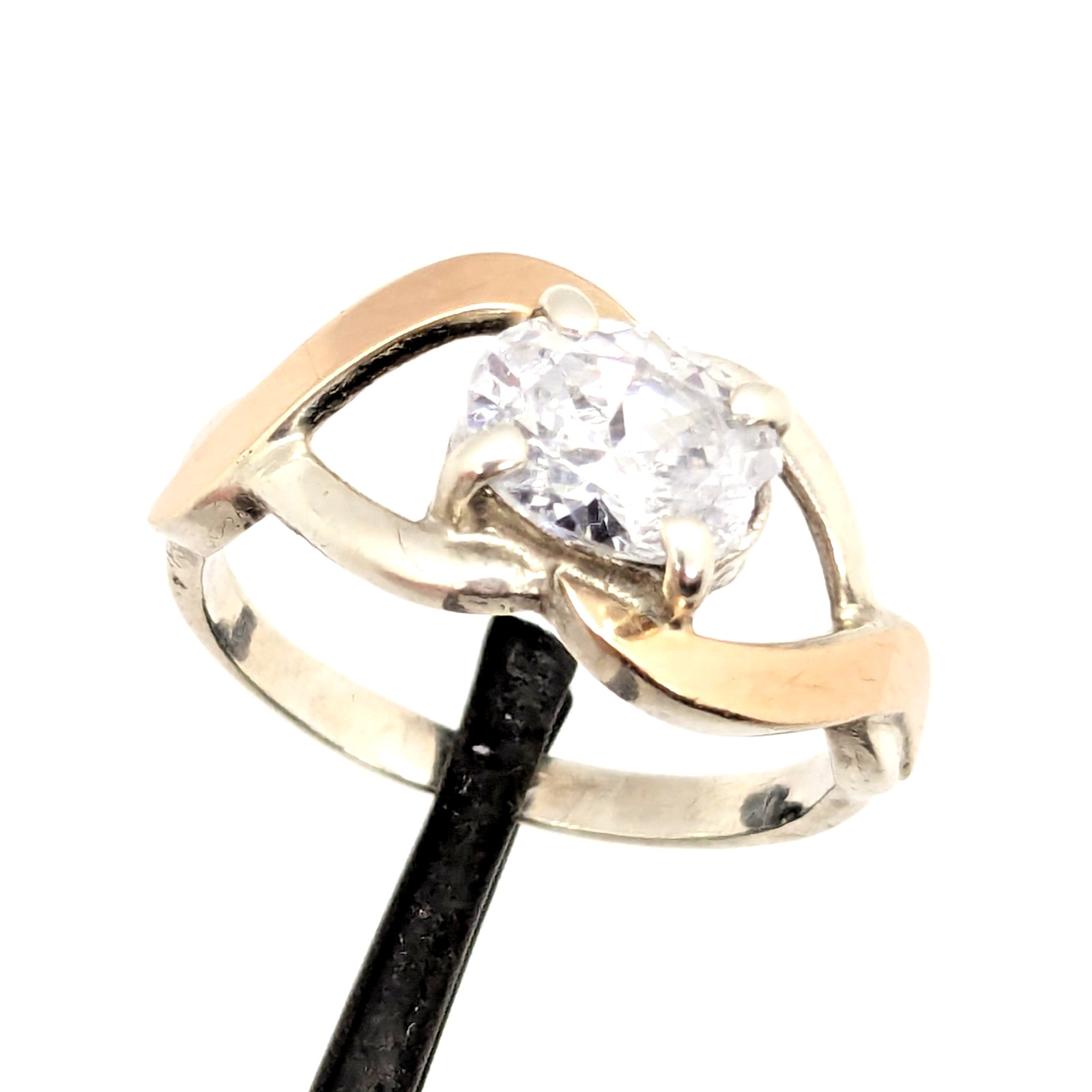 Vintage Luxury RING Silver 925 with Gold Inlay 375 -size: 7.5US (17.5mm)| UA #21