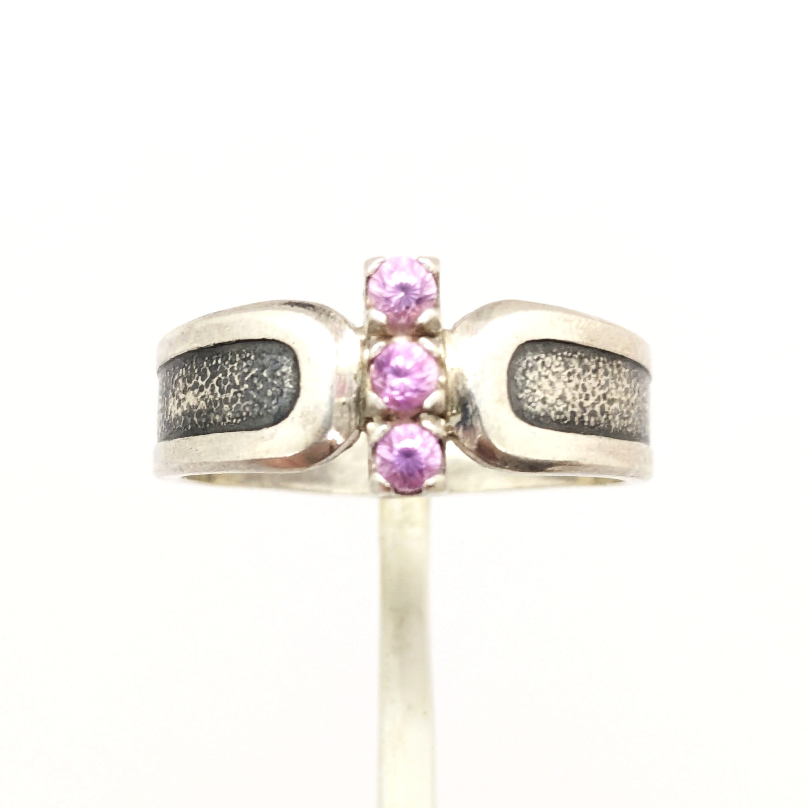Vintage Elegant RING Silver 925 with Chic Bright Stones -size: 8US (18.5mm)| #46