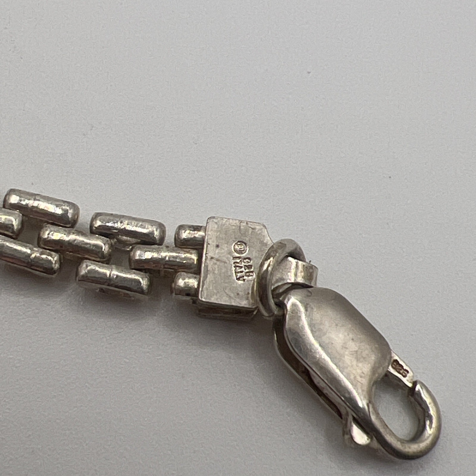 Vintage Sterling Silver Panther Link Bracelet with Amethyst, Blue Topaz, Citrine