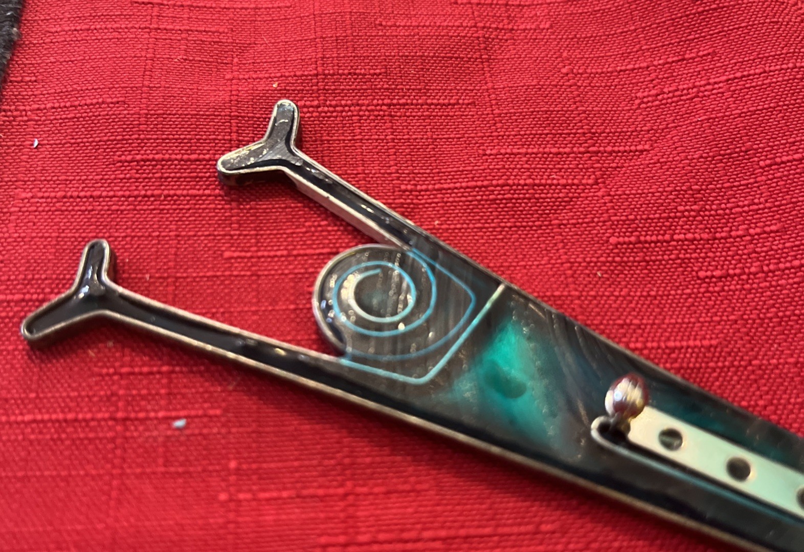 Yossi Steinberg Modernist Abstract Person Brooch Resin Retro Art Jewelry