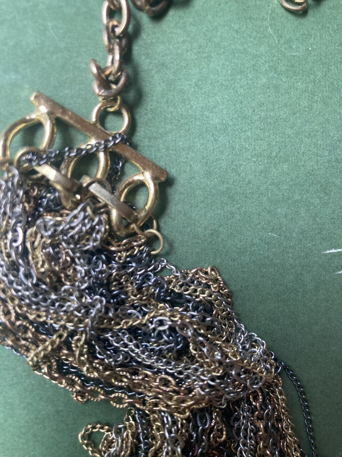 Rockstar Lots Of Chains Vintage 22 Inches Long Mixed Metals Brutalist Modernist