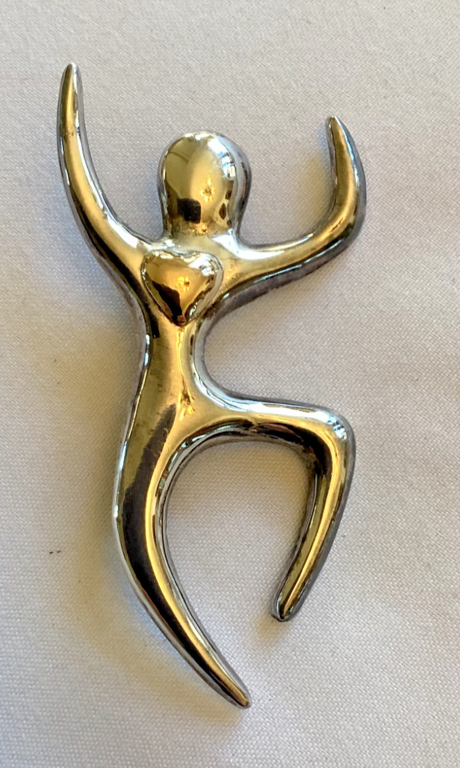 “Love to Dance” dancing person silver pin