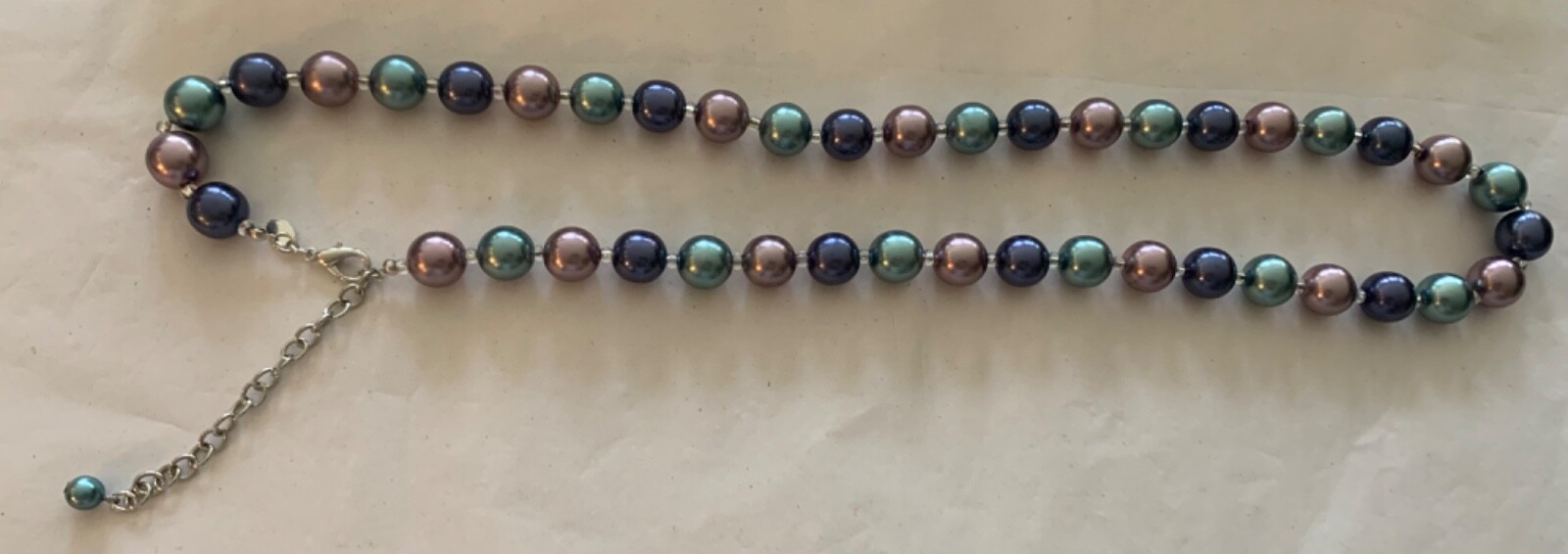 VINTAGE JOAN RIVERS Multi-Color Pastel Pearl Bead Strand Long Necklace
