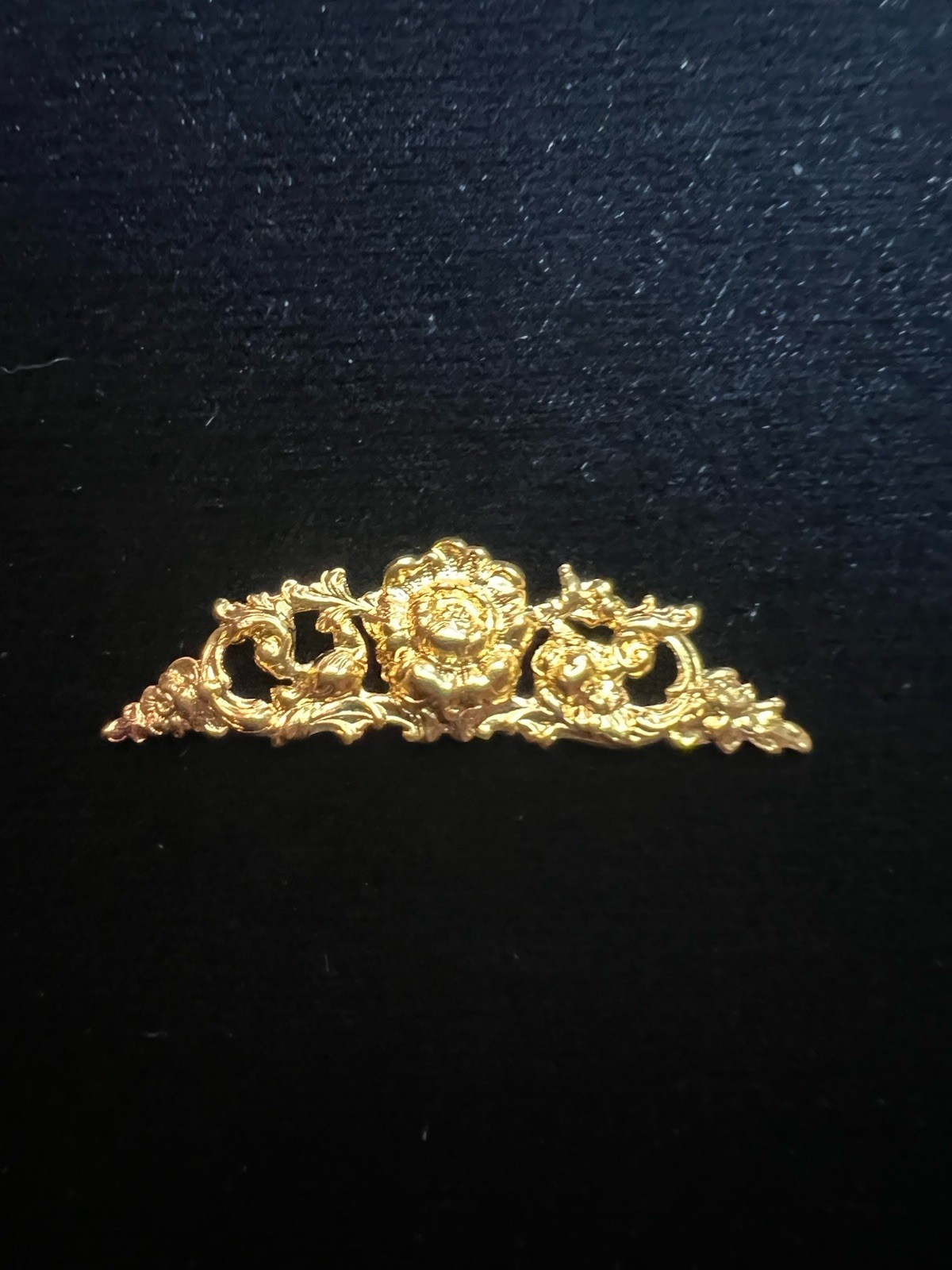 Vintage Rose Sconce 22K Gold Plated Brass Stamping for Jewelry/Craft/Decoration