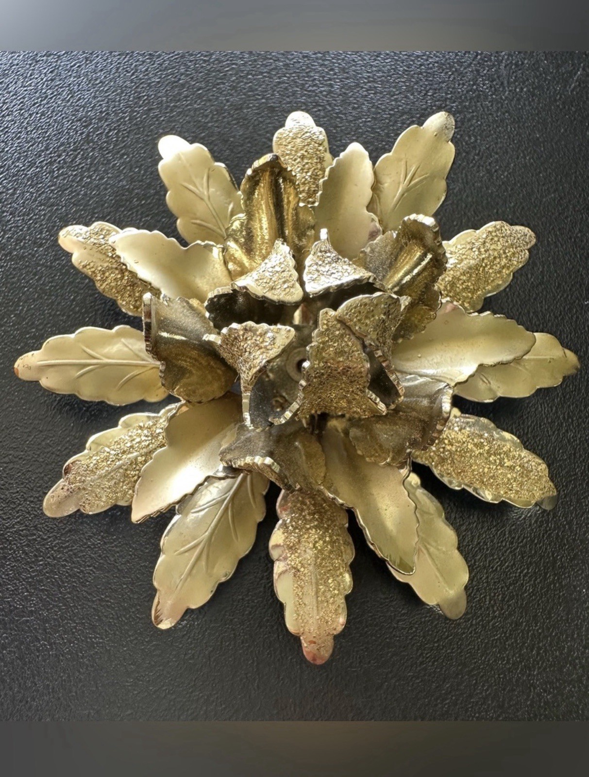 Vintage CORO gold-tone flower brooch