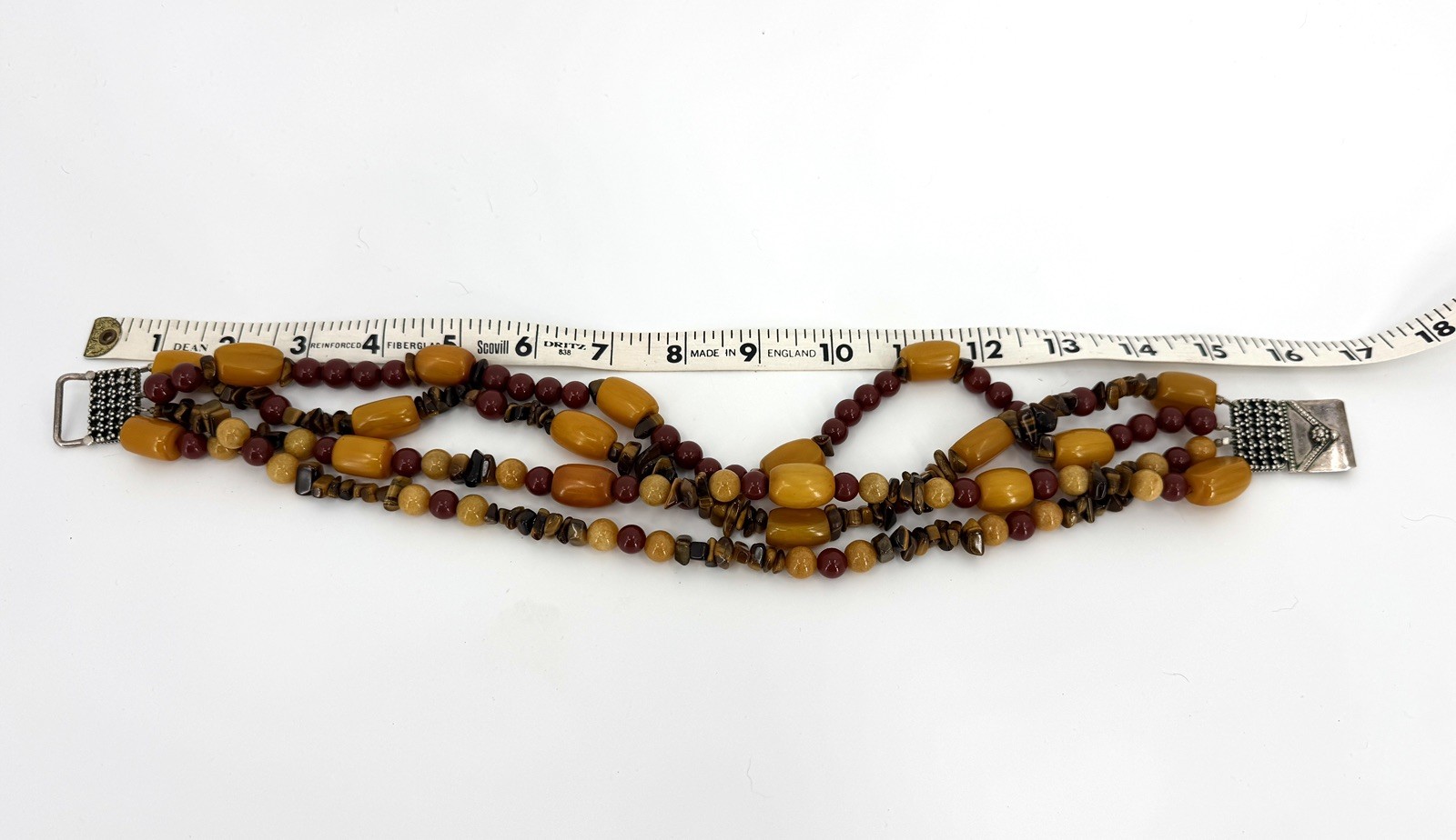 Vintage Estate Chunky Yellow Jasper Tiger’s Eye Mookaite Statement Necklace
