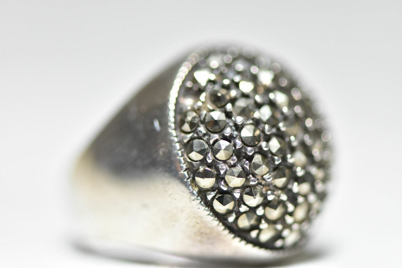 Dome Marcasite ring Art Deco Boho influences women Size 5.75