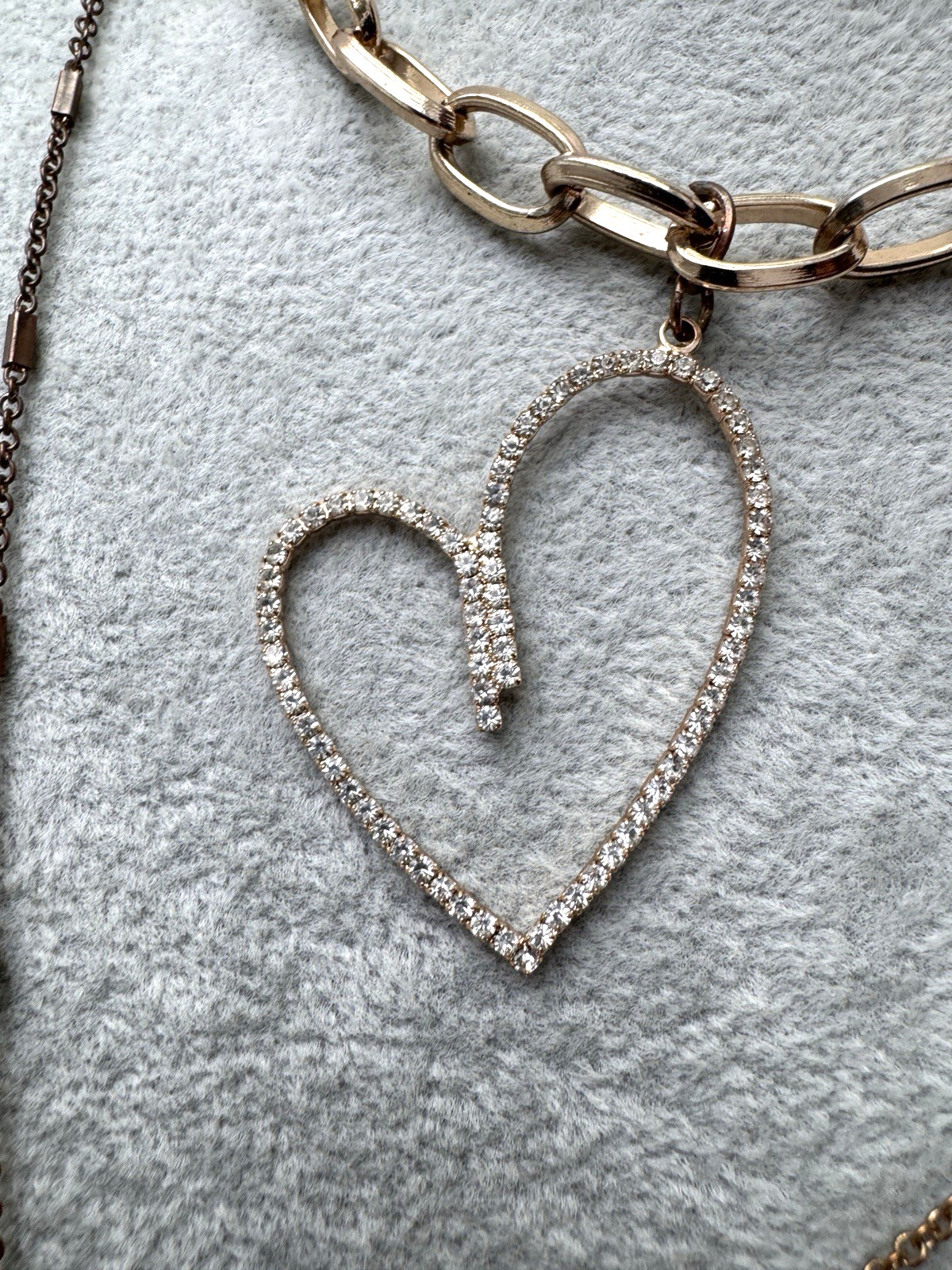 VTG HEART 1990s 2000s y2k Circle Modernist *2 Necklaces Stack* Lot Choker Unique