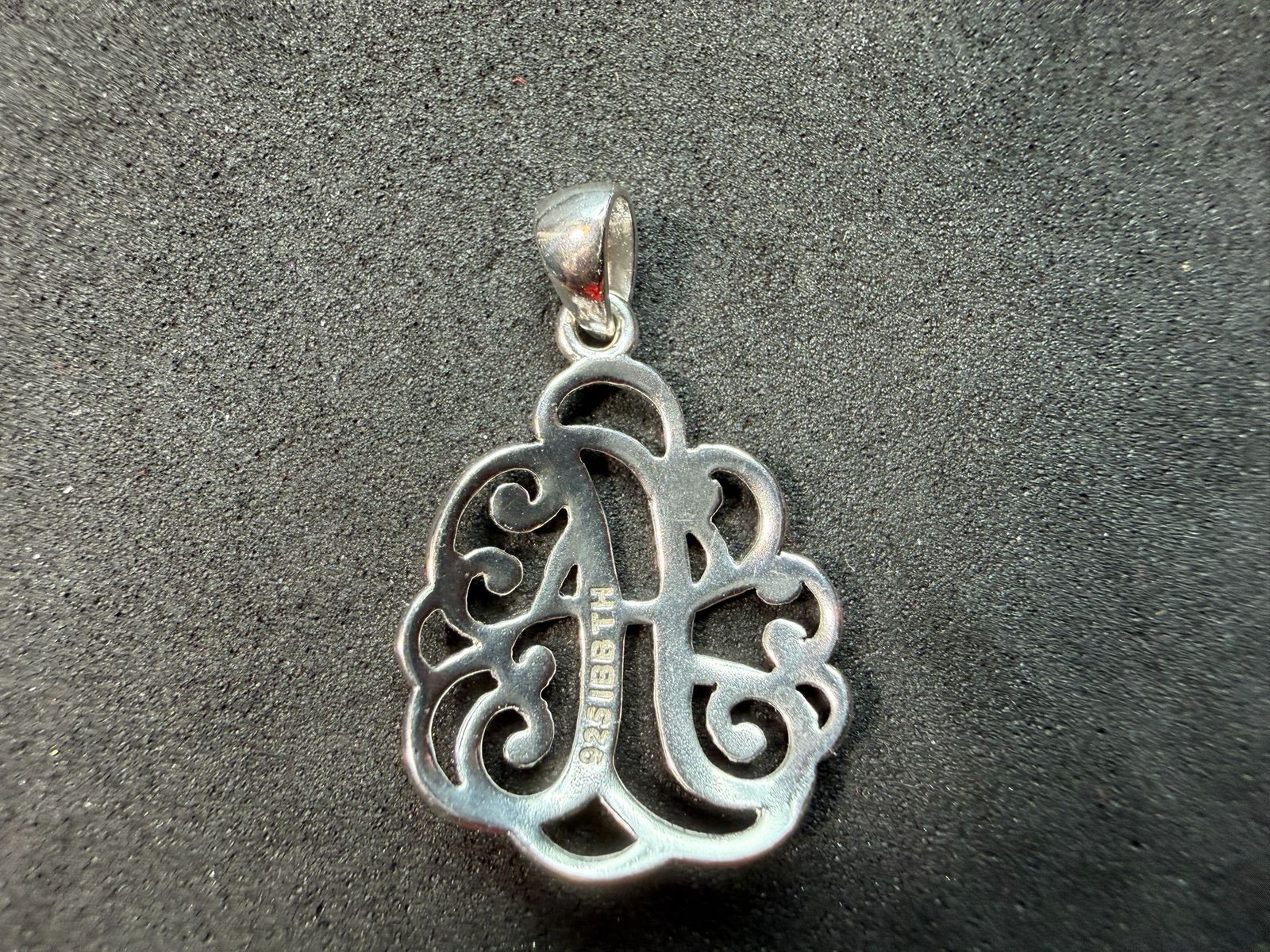 1.53g Vintage Sterling Silver 925 Ornate Scroll Monogram Letter A Pendant M