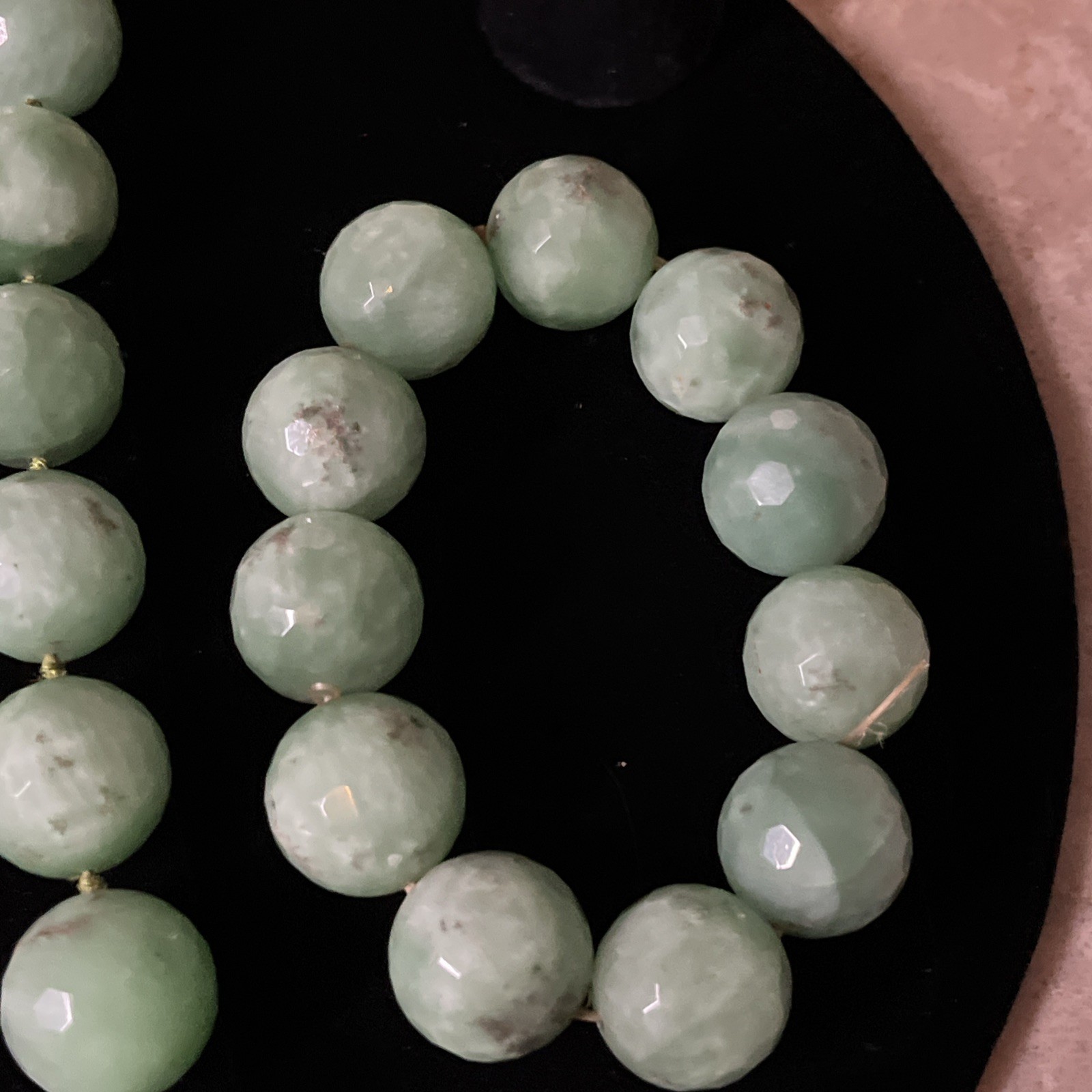 Vintage Estate Large Green Chrysoprase Beaded Necklace Bracelet Earrings Set