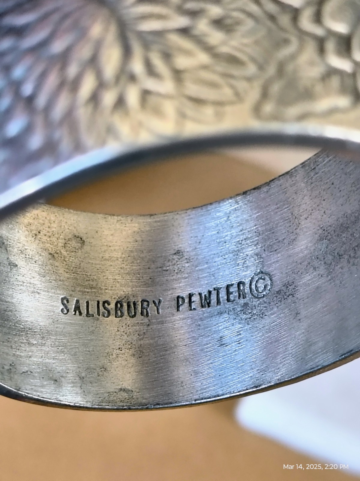 November flower pewter bracelet