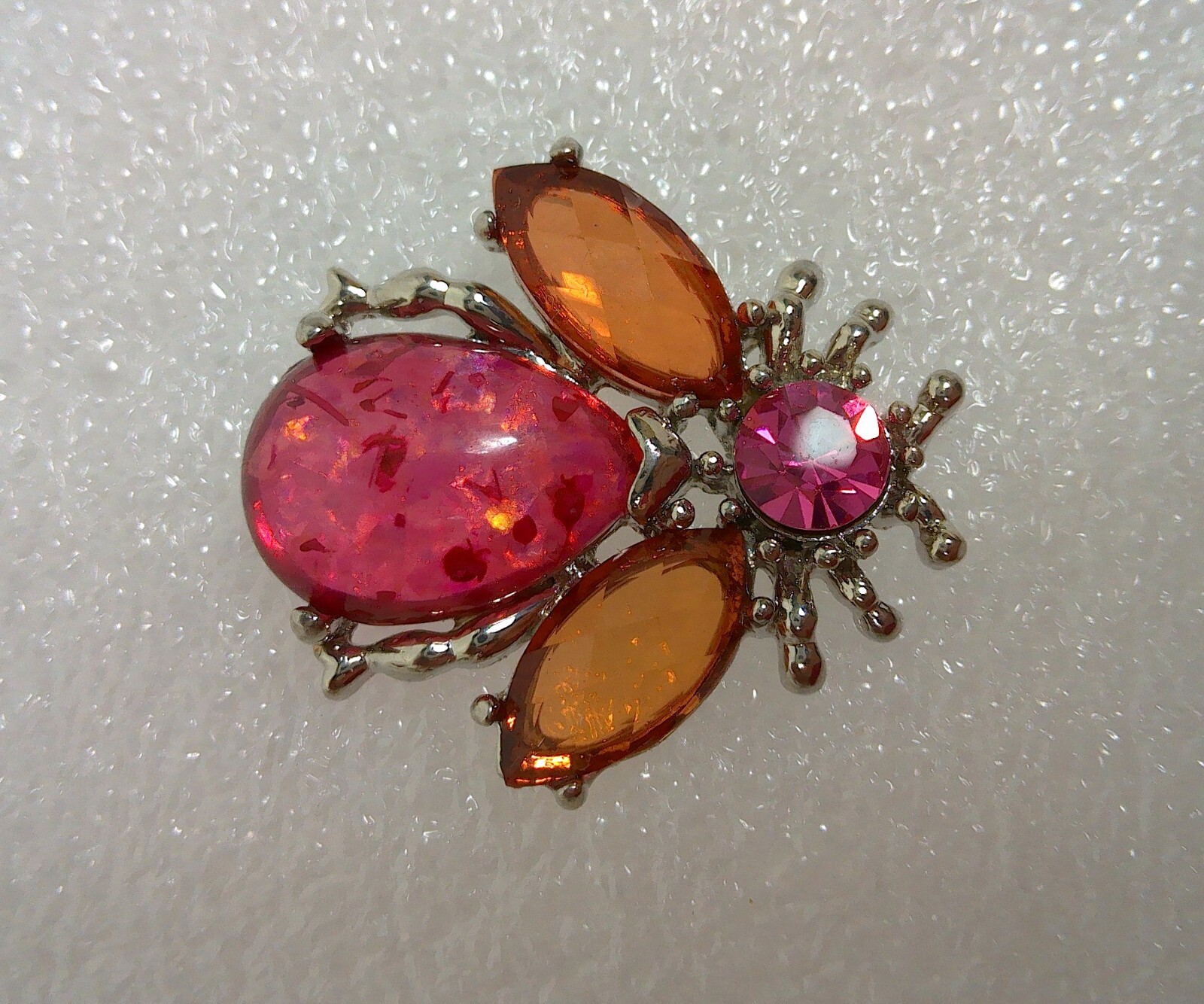 Pink Stone Wasp Insect Bug Trinket Embellishment Jewelry Rhinestone Bobble