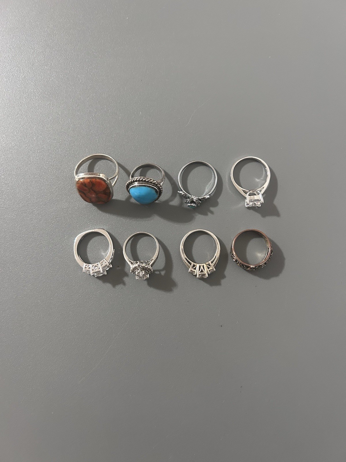 925 Sterling Silver and 18k Gold Vintage Ring Lot