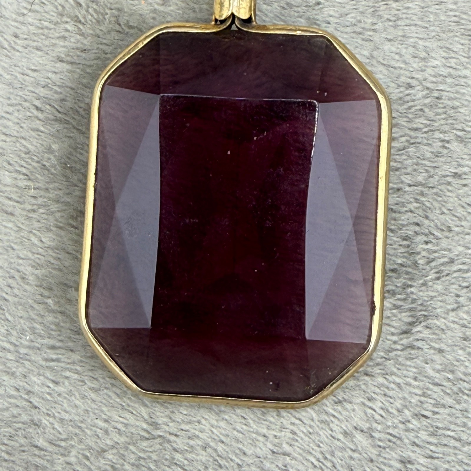 Vintage Signed Purple Faceted Glass Watch Fob Brooch Gold Tone
