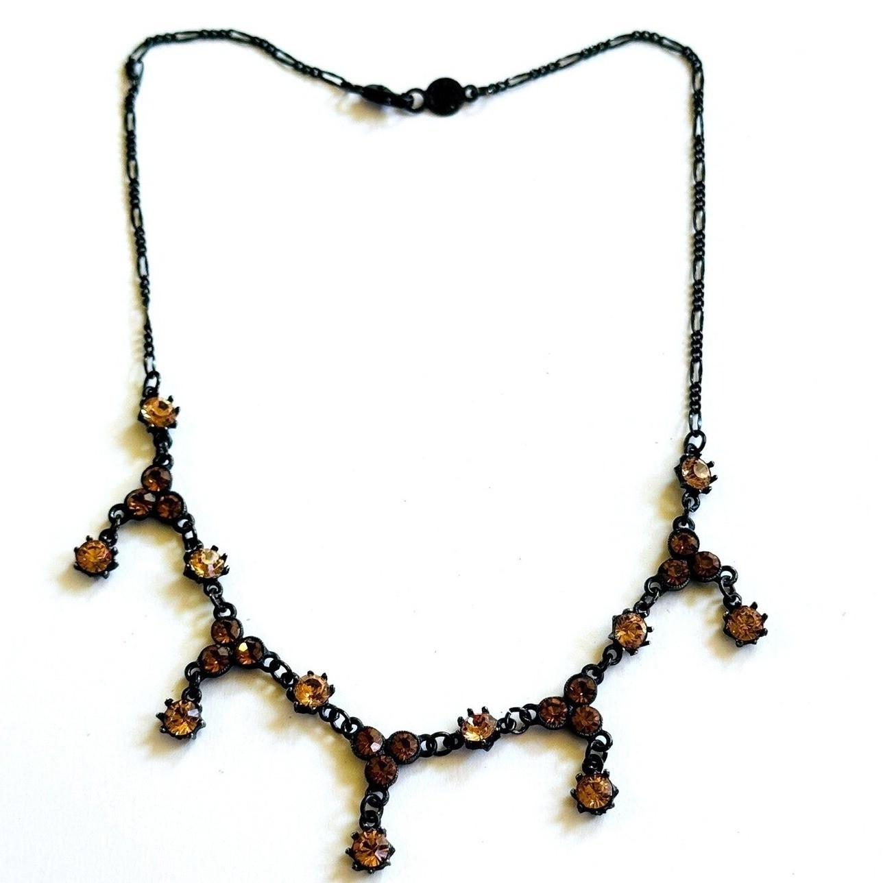 VTG Regal Austrian Crystal USA Necklace jeweled rhinestone Goth Victorian style