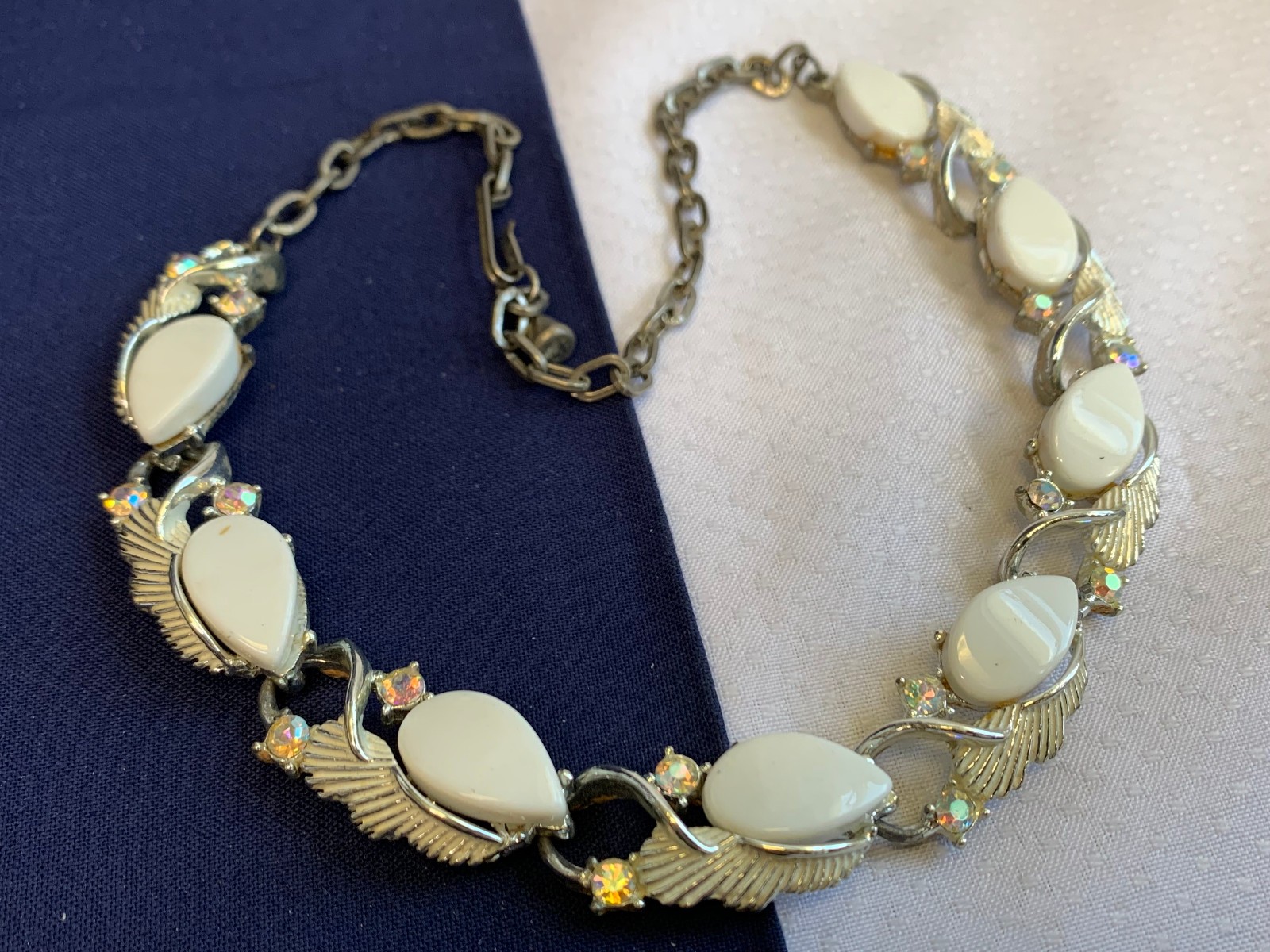 Vtg Necklace Lot Costume Jewelry Coro Monet Rhinestones Lucite Faux Gemstones