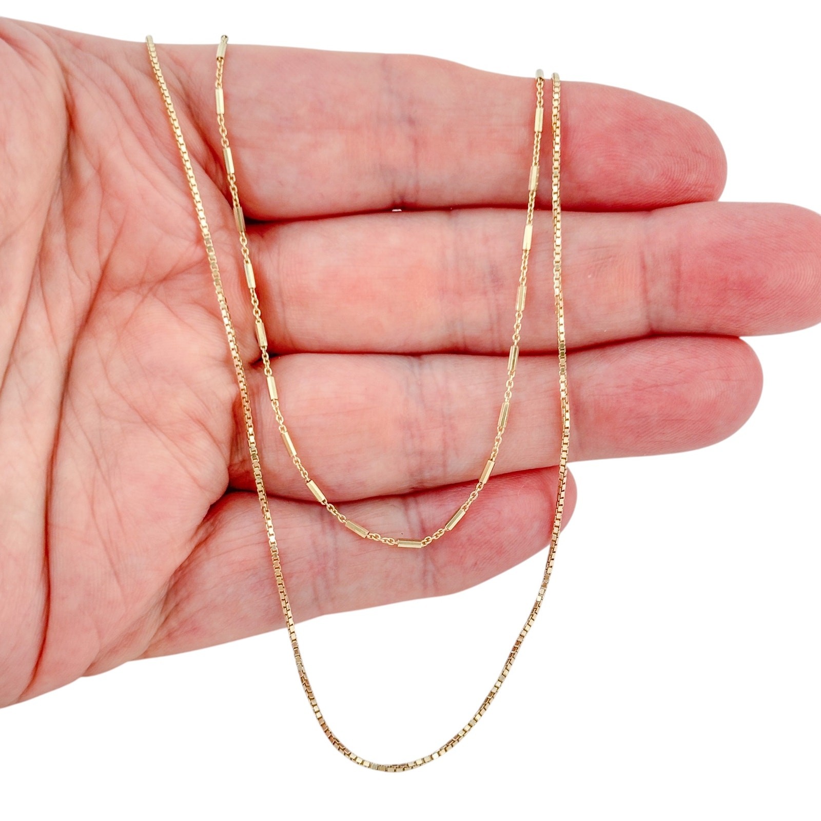 Vintage Gold-Tone Sterling Silver 925 Multi Strand Chain Necklace 15″-17″