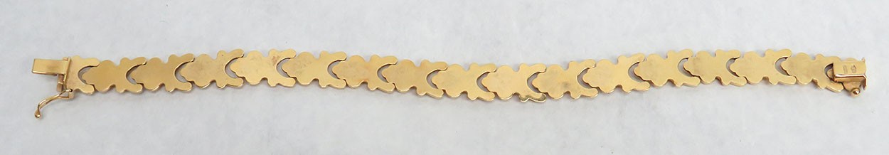 BEAUTIFUL 18K GOLD PUFFY LINK 7 3/4″ BRACELET