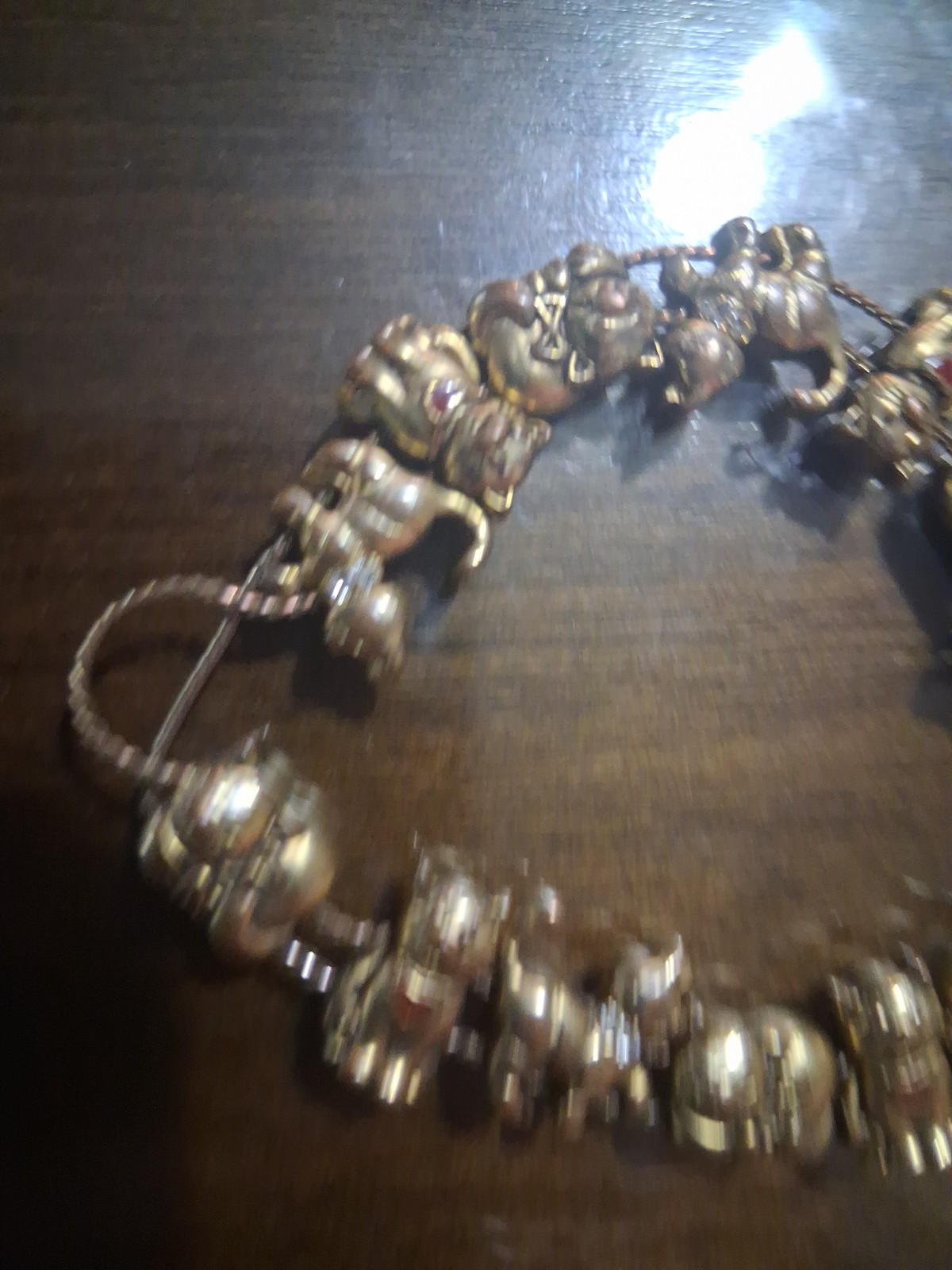 Vintage Avon Kitty Cat Slide Charm Rhinestone Bracelet ~ Gold Tone