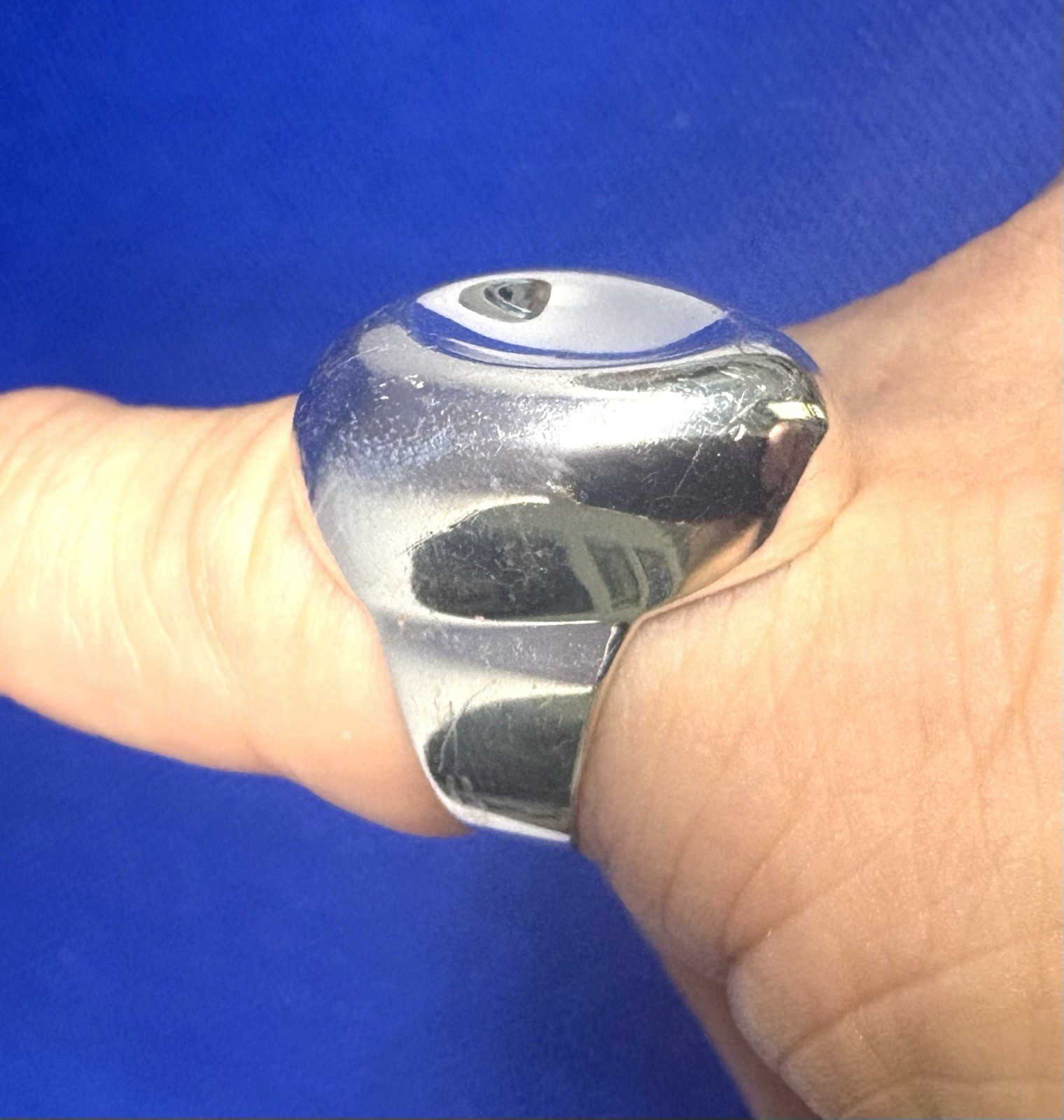 X08 Sculpture Modernist 8.93 g 1980s Vintage 925 Sterling Silver Ring Size 7.75