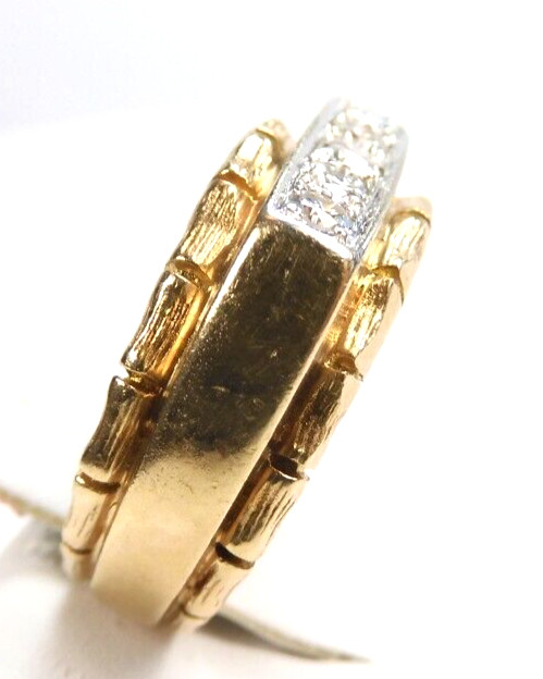 Antique 1920’s Diamond Engagement Ring 14K Two-Tone Gold 5.25 UK-K EGLUSA Unisex
