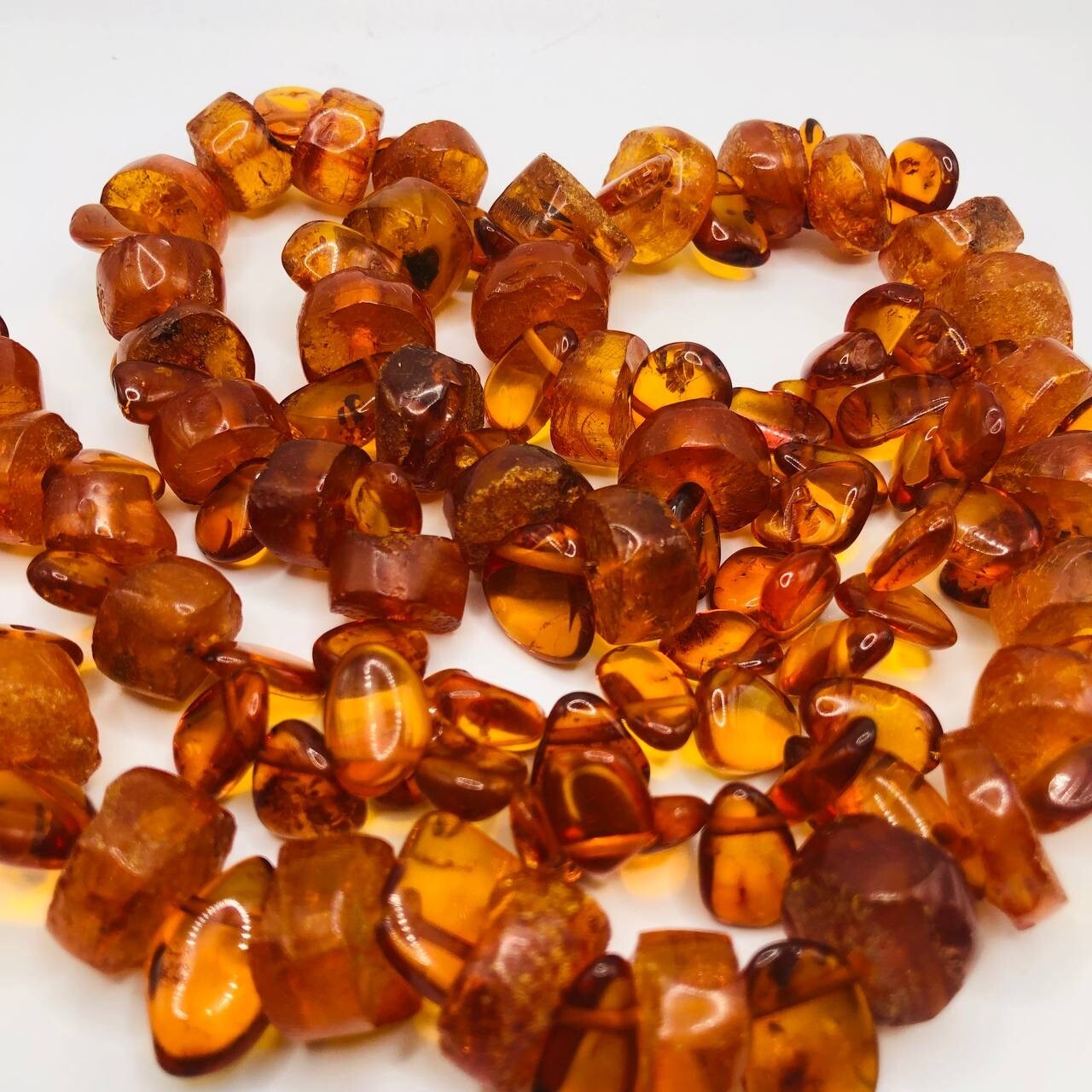Vintage Soviet Amber Beads Necklace 76 gram