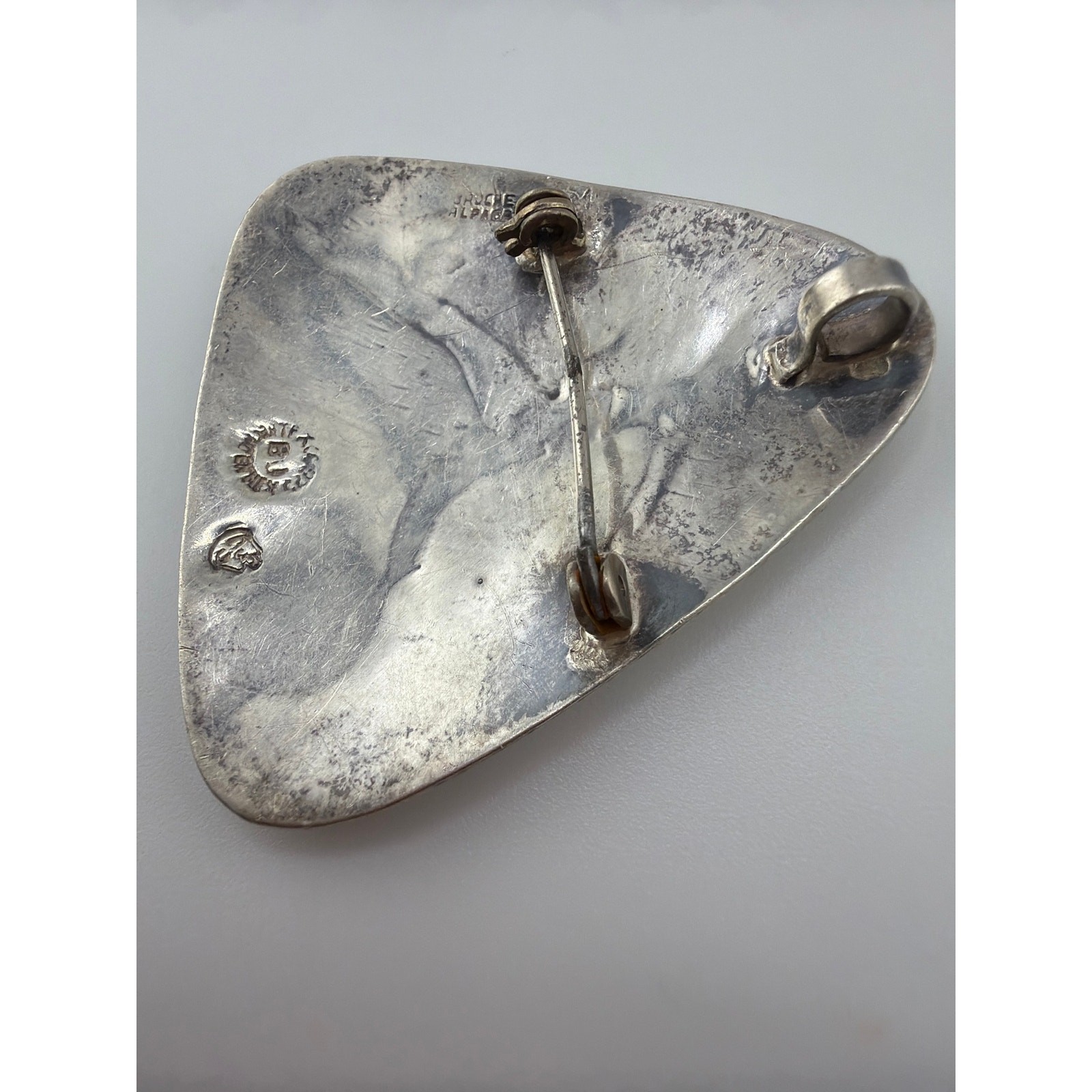 Vintage Los Castillo Taxco Mexican Sterling Silver Pluma Azteca Brooch
